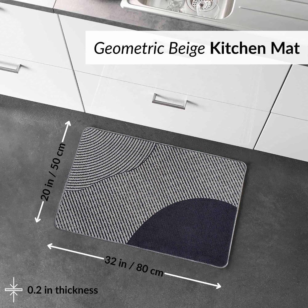 Evideco Geometric Gray Kitchen Mat 20×32 Inches Home Accessories Kitchen Mats
