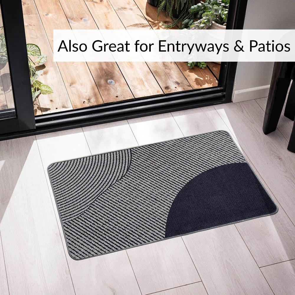 Evideco Geometric Gray Kitchen Mat 20×32 Inches Home Accessories Kitchen Mats