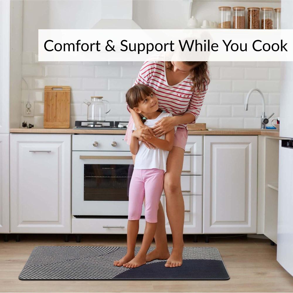 Evideco Geometric Gray Kitchen Runner Rug 20×48 Inches Home Accessories Kitchen Mats