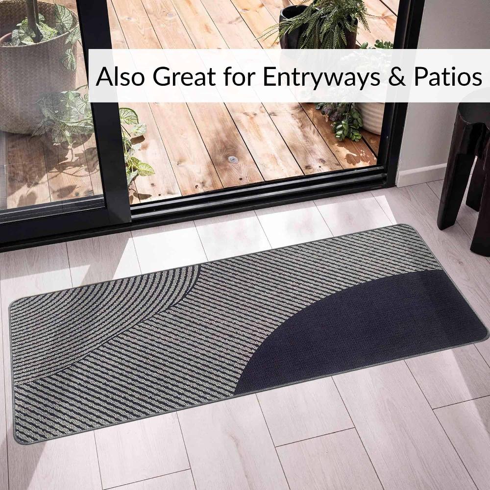 Evideco Geometric Gray Kitchen Runner Rug 20×48 Inches Home Accessories Kitchen Mats