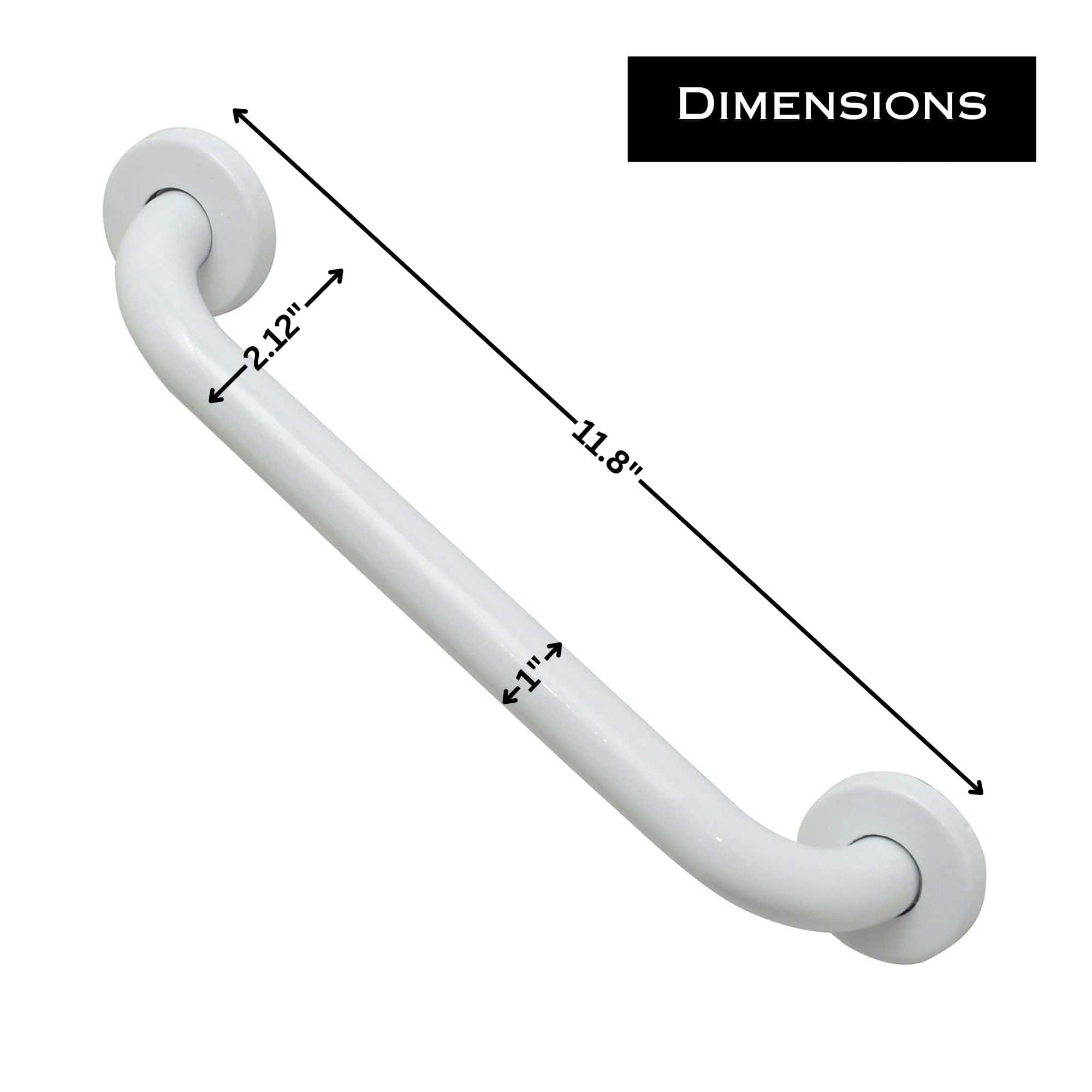 Evideco Grab Bar For Bathroom – Wall-Mounted Rust-Resistant For Enhanced Safety And Support – 11.8 Length Straight White Shower Accessories Safety Grab Bars