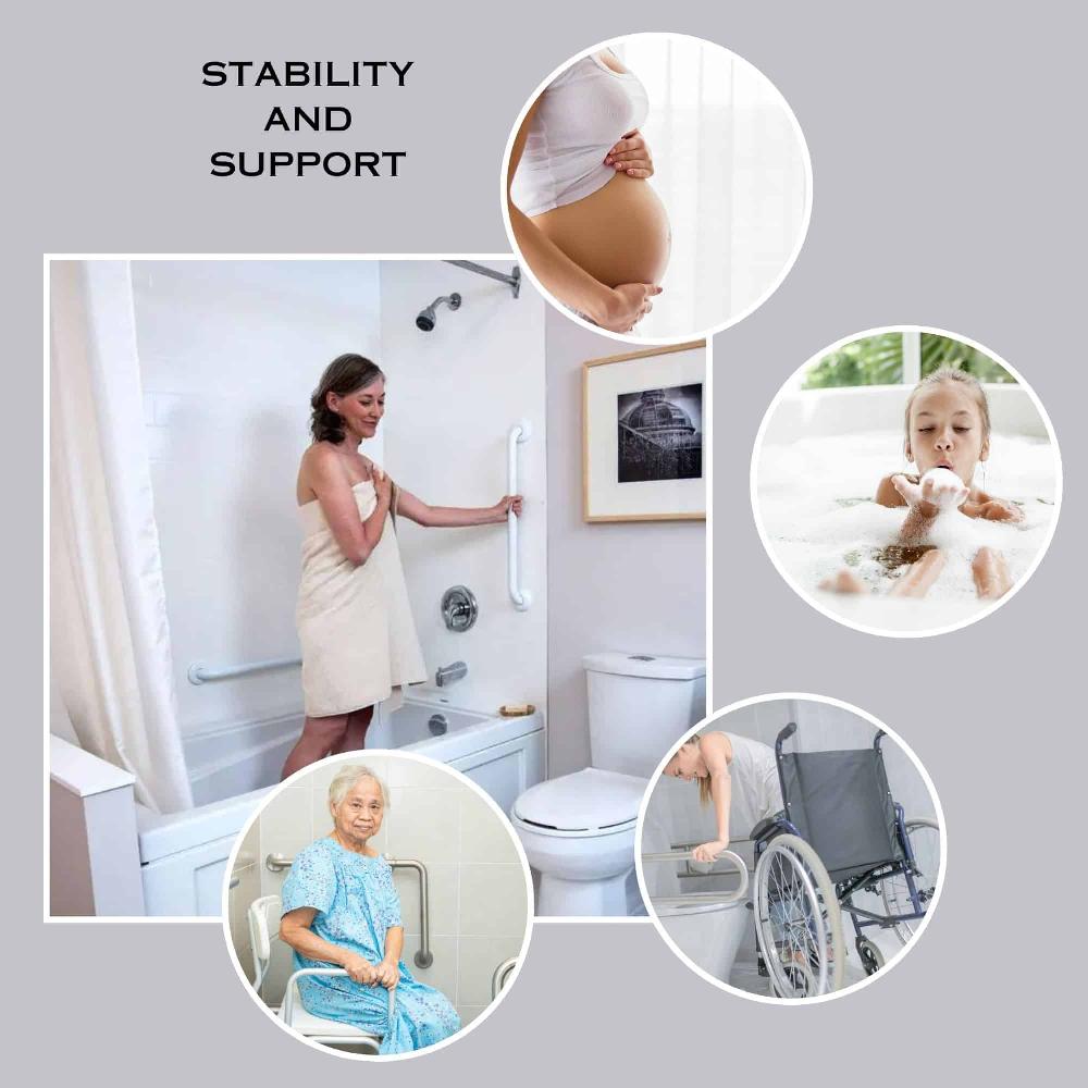 Evideco Grab Bar For Bathroom – Wall-Mounted Rust-Resistant For Enhanced Safety And Support – 11.8 Length Straight White Shower Accessories Safety Grab Bars