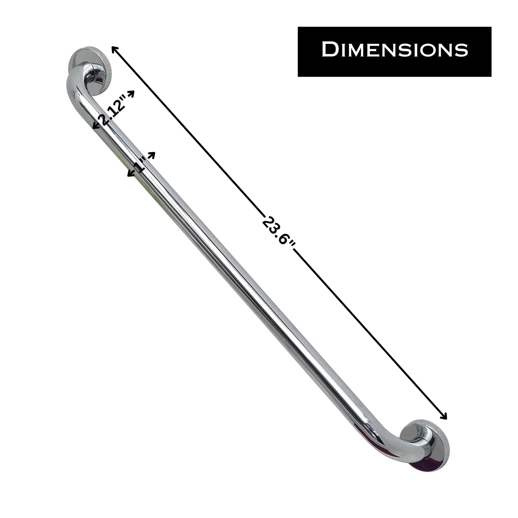 Evideco Grab Bar For Bathroom – Wall-Mounted Rust-Resistant For Enhanced Safety And Support – 23.6 Length Straight Chrome Shower Accessories Safety Grab Bars