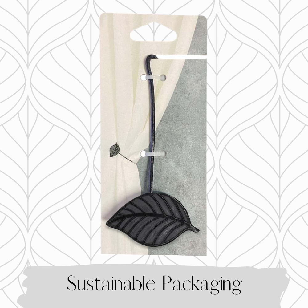 Evideco Gray Magnetic Curtain Tieback – Sophisticated Leaf Detail In Resin – Practical Accessory For Drapes And Window Treatments Home Accessories Tie Backs & Magnets