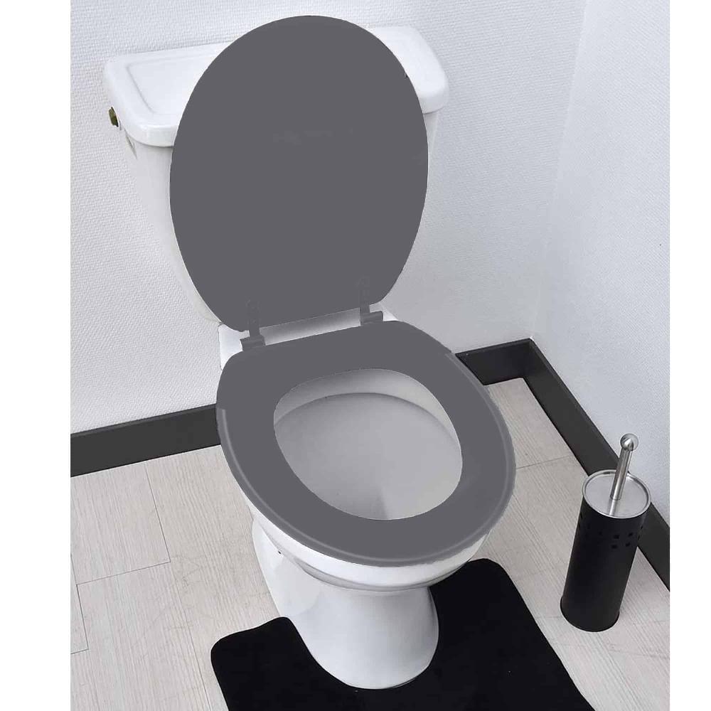 evideco Gray Round Molded Wood Toilet Seat 17 Inches Toilet Seats & Accessories Toilet Seats Toilet Seats Design & Solid