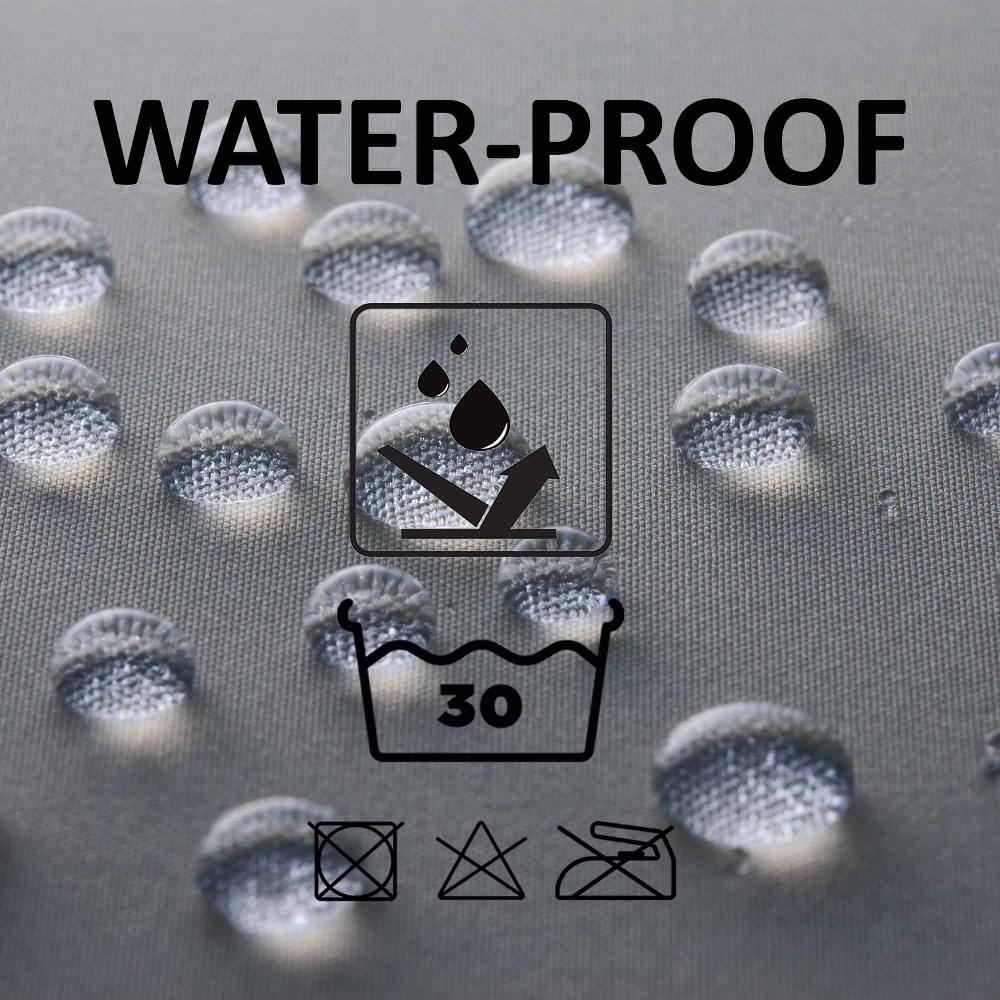 Evideco Gray Stall Shower Curtain Half Size Polyester 8 Rings 48″W X 72″H Shower Accessories Shower Curtains