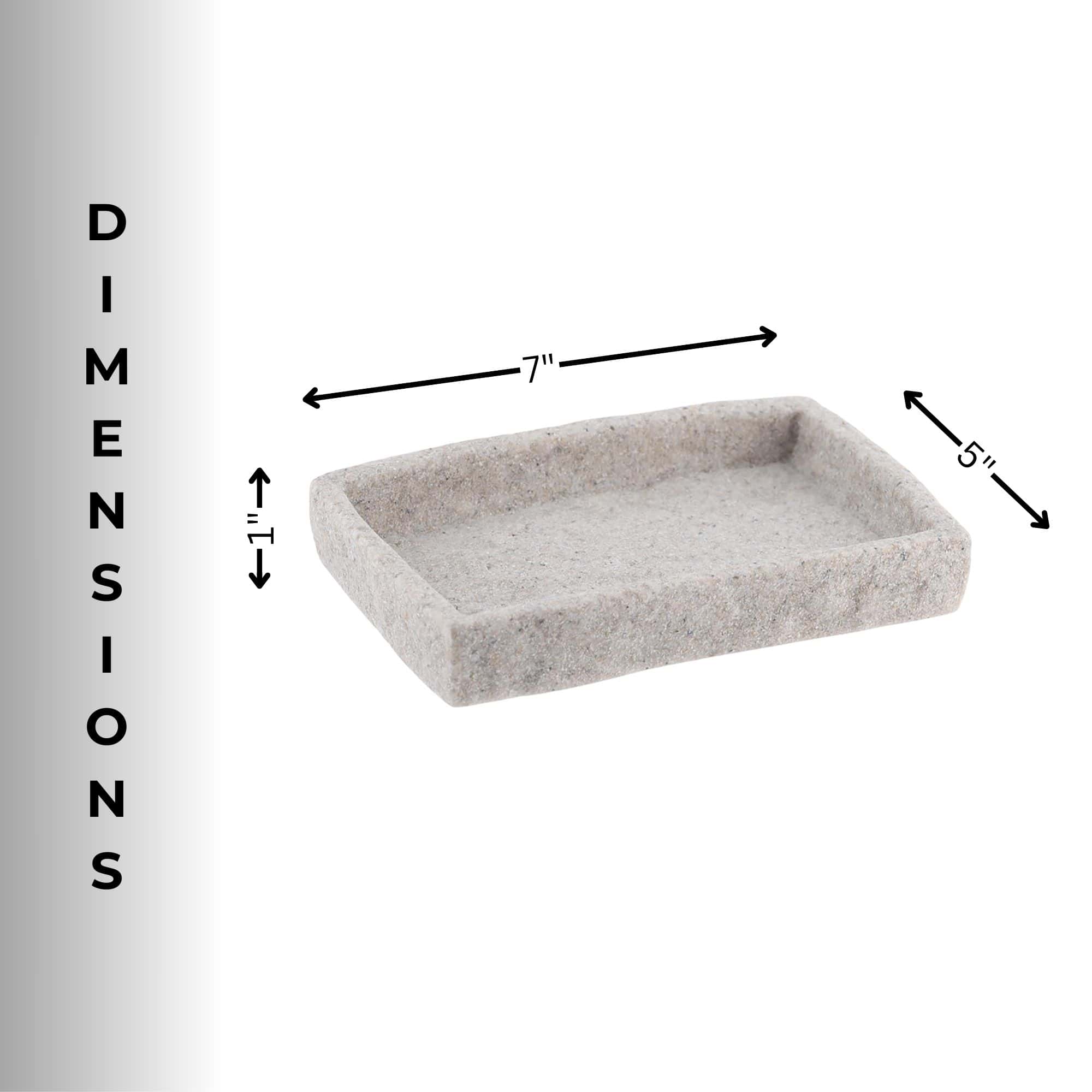 Evideco Gray Stone Effect Soap Dish Holder Cup Dispenser Tray Bathroom Accessories Soap Dishes