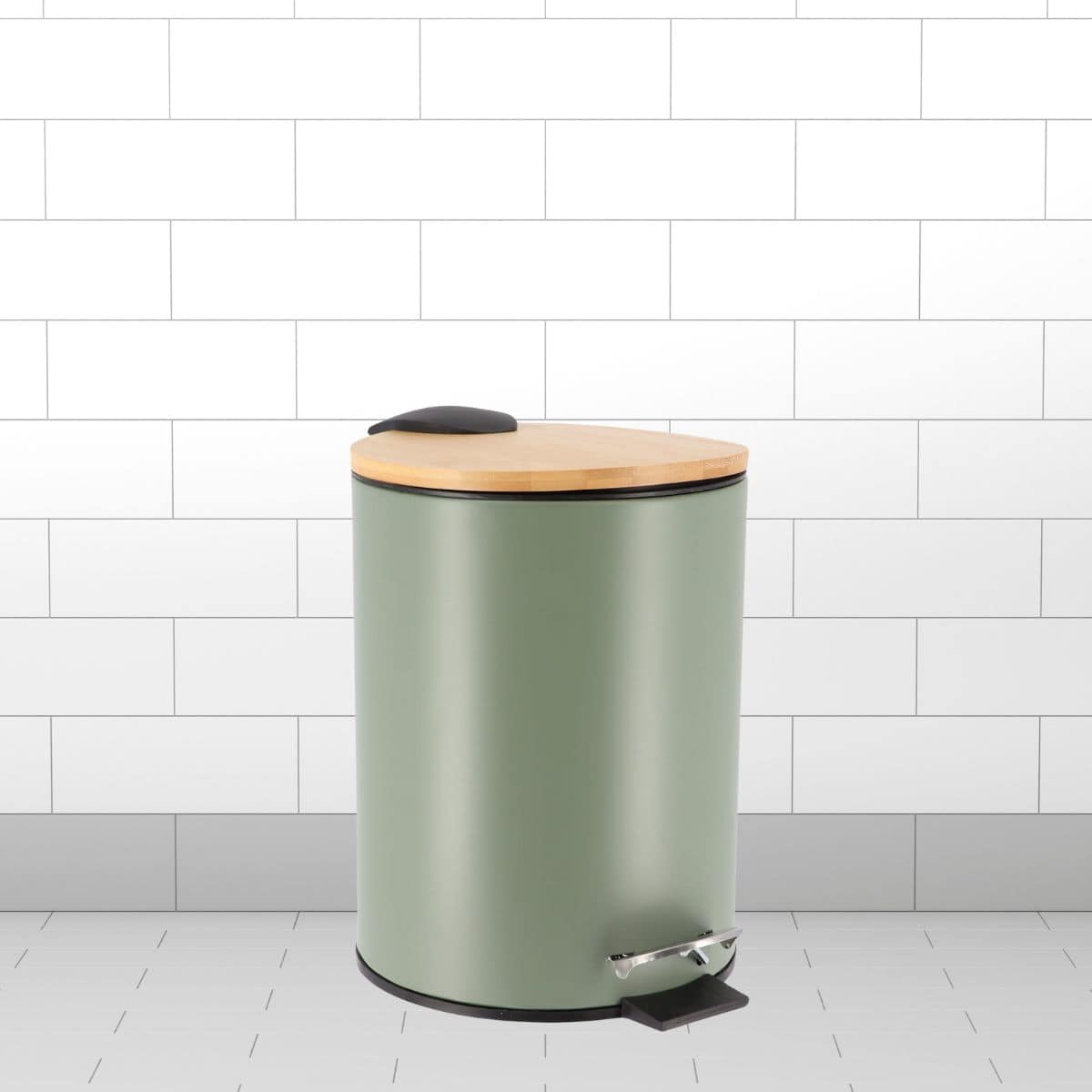 Evideco Green Bathroom Accessories With Natural Accents Modern 6-piece Set Bathroom Accessories Bath Coordinate Sets