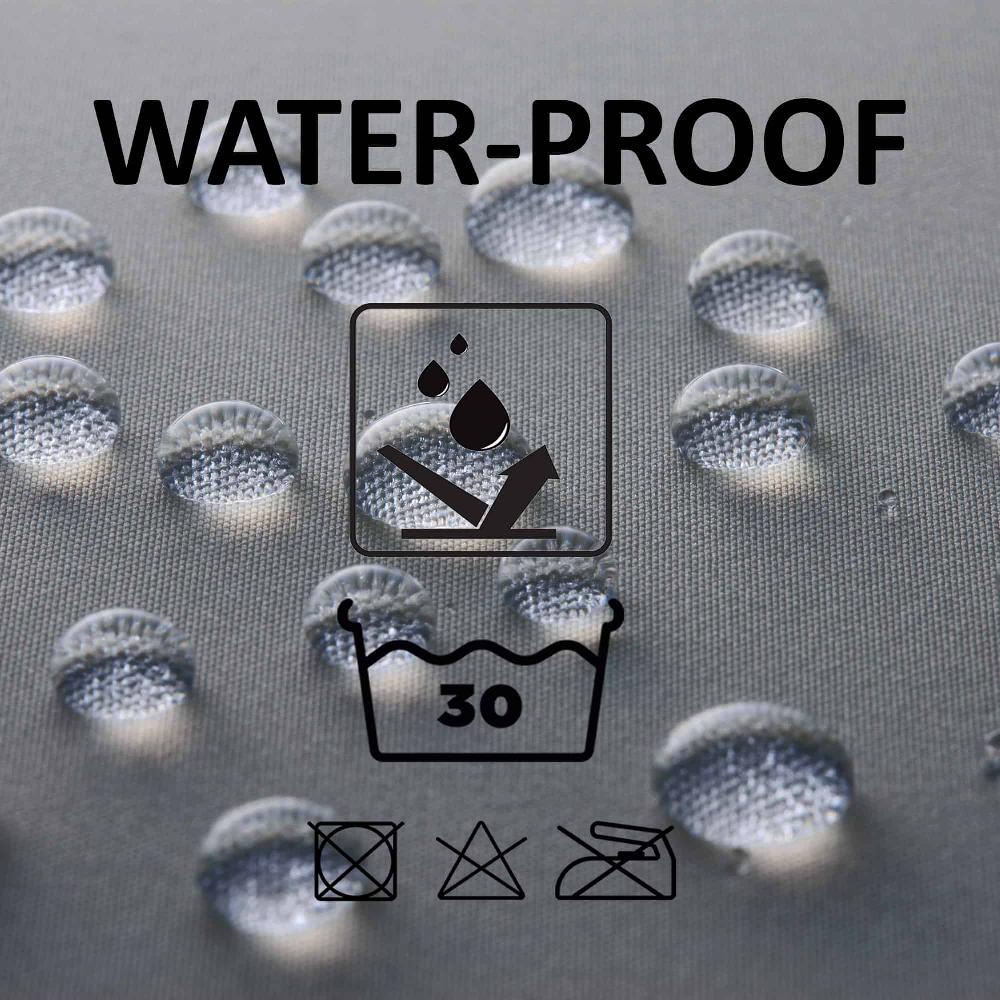 Evideco Grey Extra Long Shower Curtain Polyester 12 Rings 79″L X 71″W Shower Accessories Shower Curtains