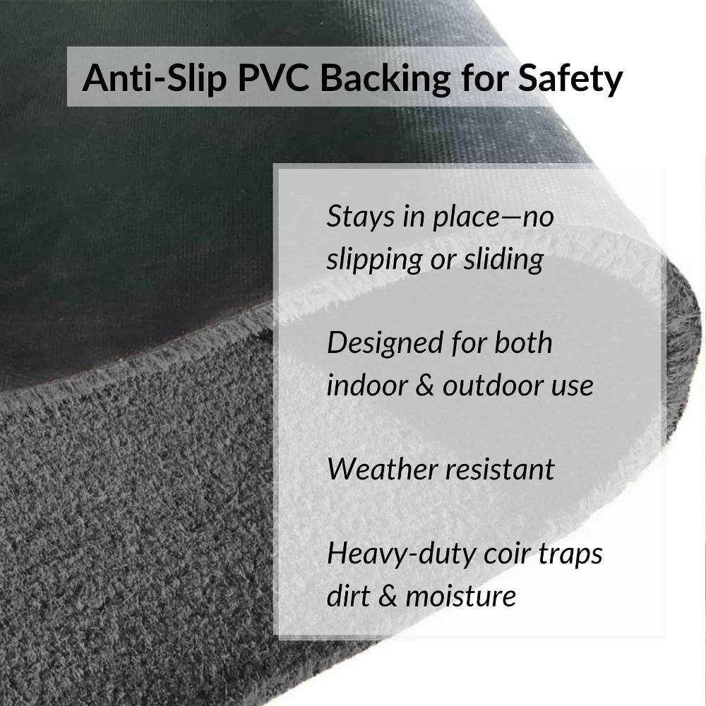 Evideco Half-Circle Coir Doormat With Bold Compass Rose Design – 30×15 Inch Welcome Mat Home Accessories Door Mats Sheltered Door