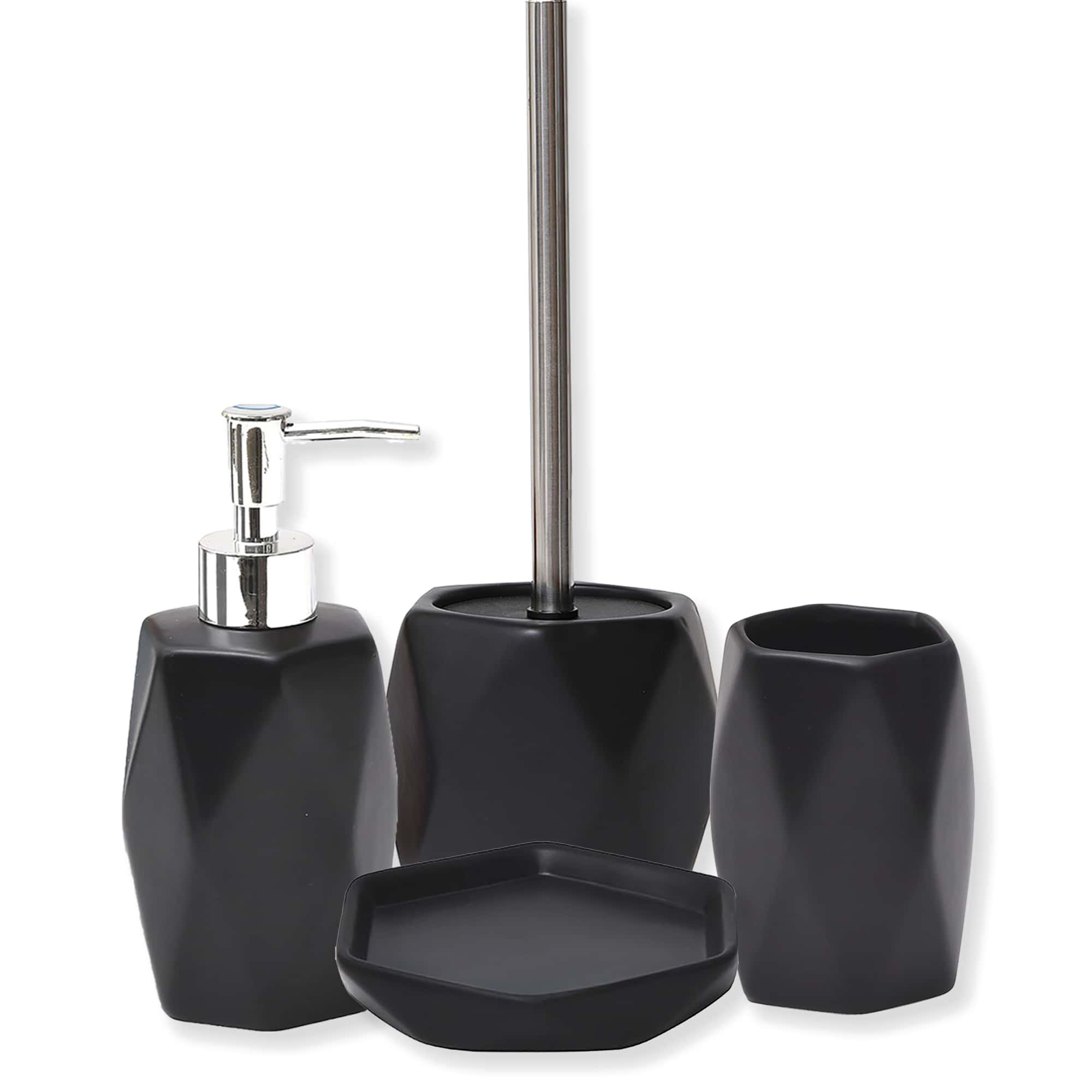 Evideco Hand Soap And Lotion Dispenser Diamond Black Bathroom Accessories Soap & Lotion Dispensers