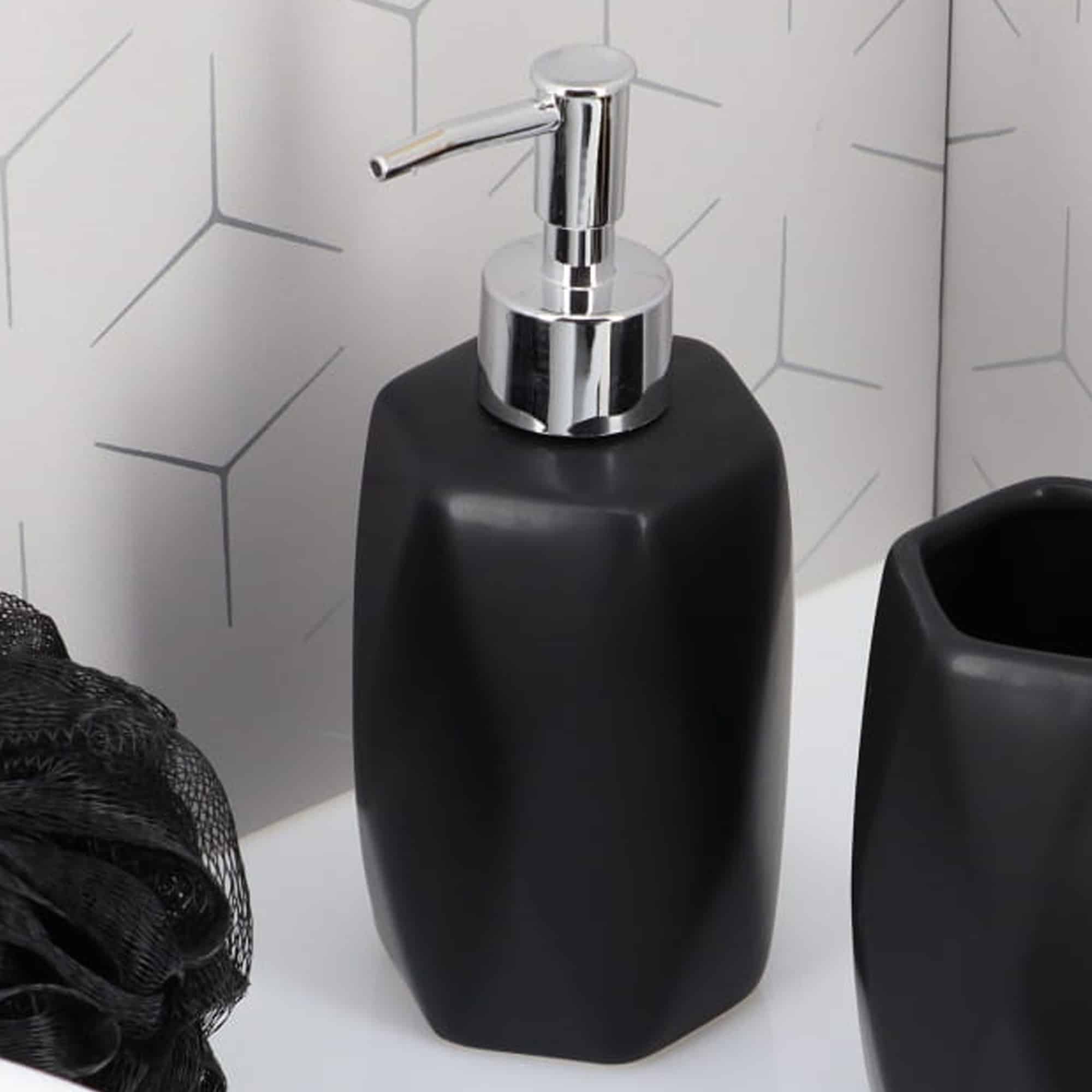 evideco Hand Soap and Lotion Dispenser Diamond Black Bathroom Accessories Soap & Lotion Dispensers