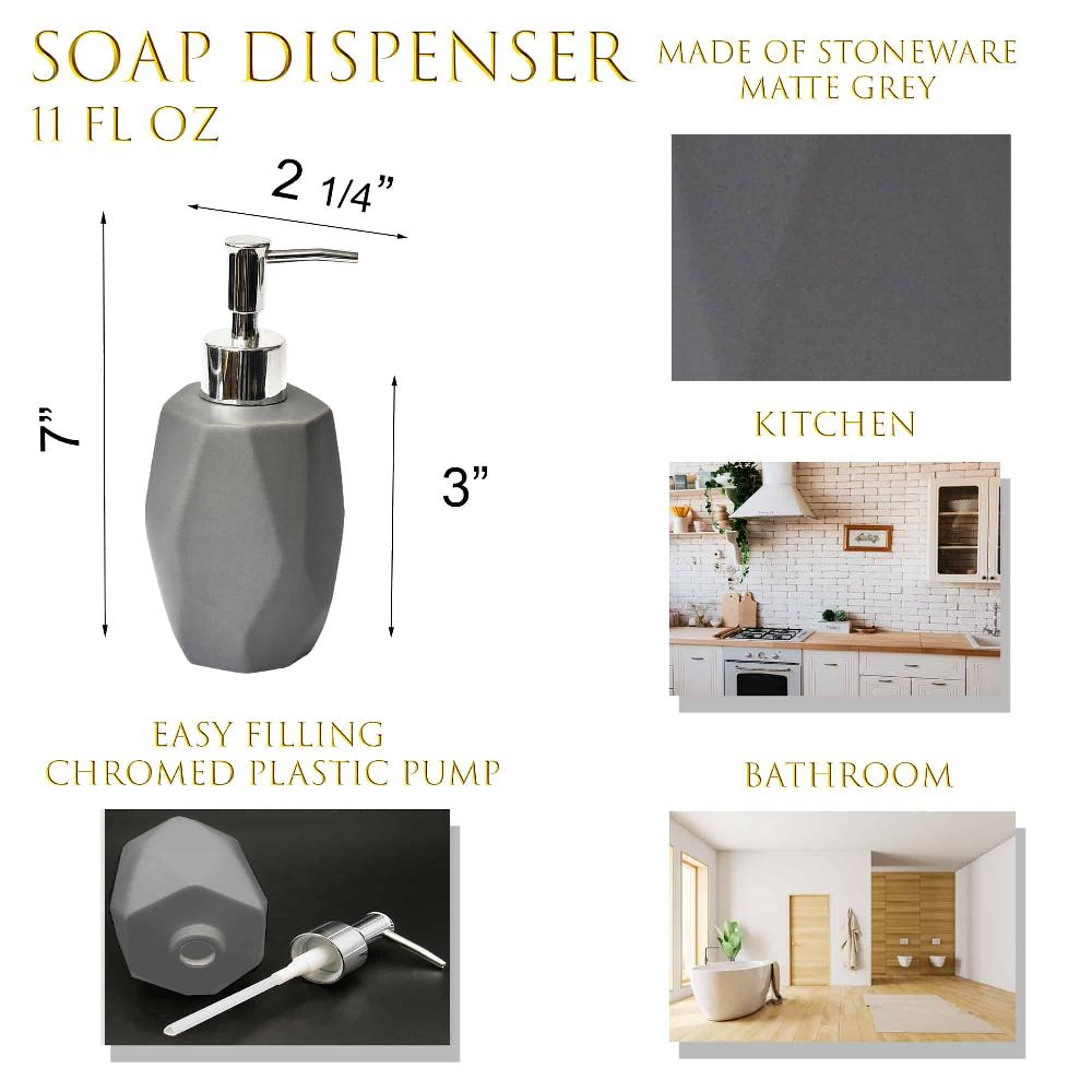 Evideco Hand Soap And Lotion Dispenser Diamond Grey Bathroom Accessories Soap & Lotion Dispensers