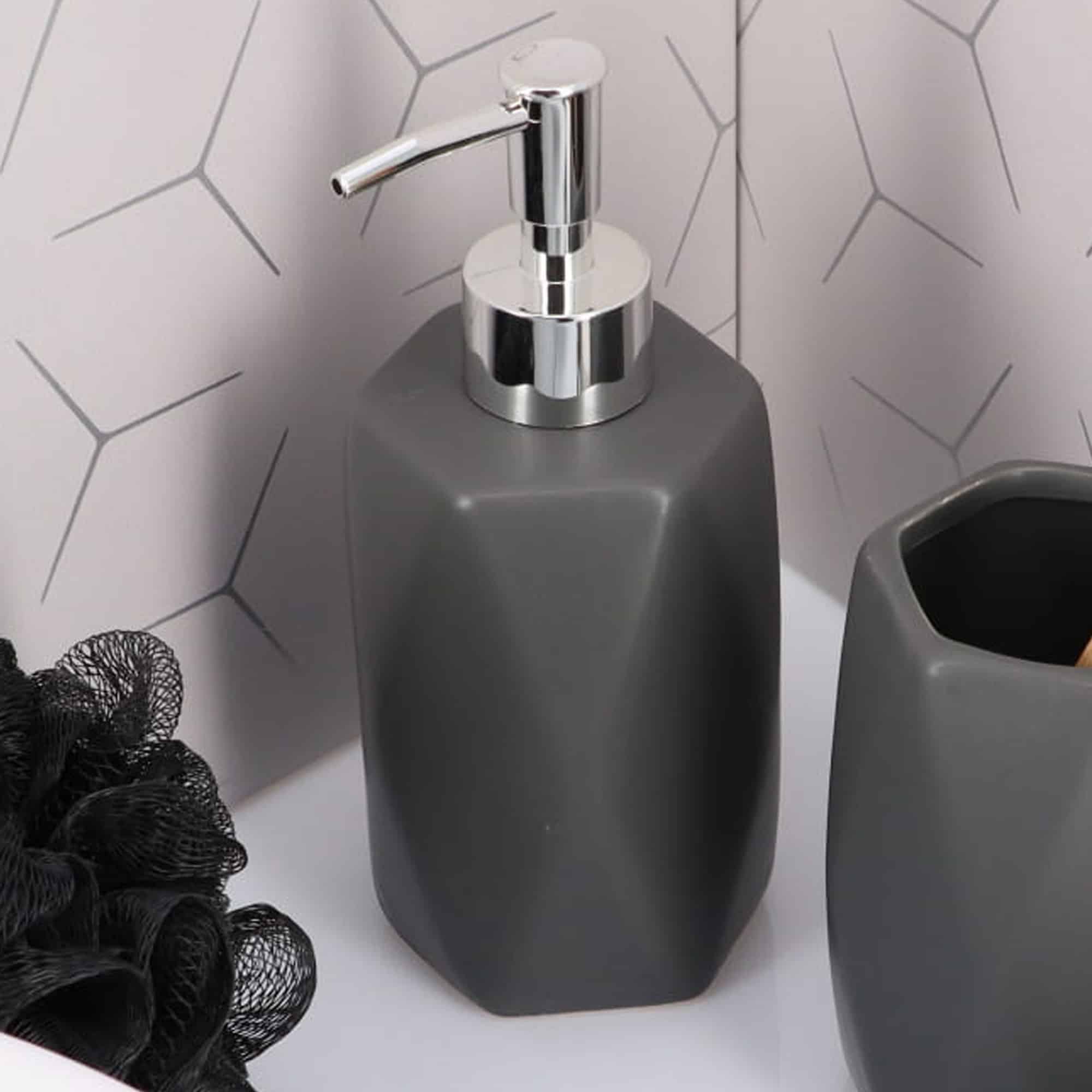 evideco Hand Soap and Lotion Dispenser Diamond Grey Bathroom Accessories Soap & Lotion Dispensers