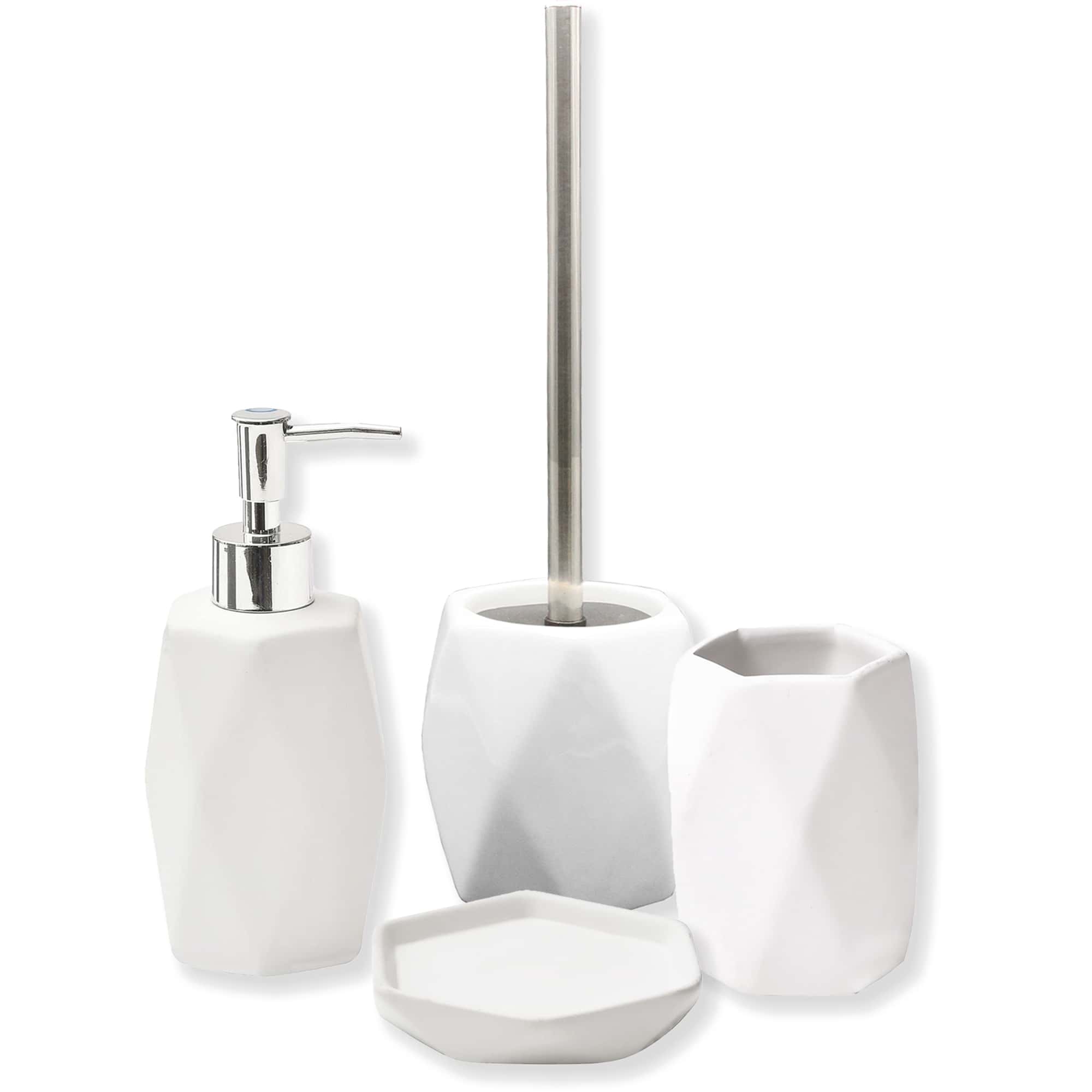 Evideco Hand Soap And Lotion Dispenser Diamond White Bathroom Accessories Soap & Lotion Dispensers