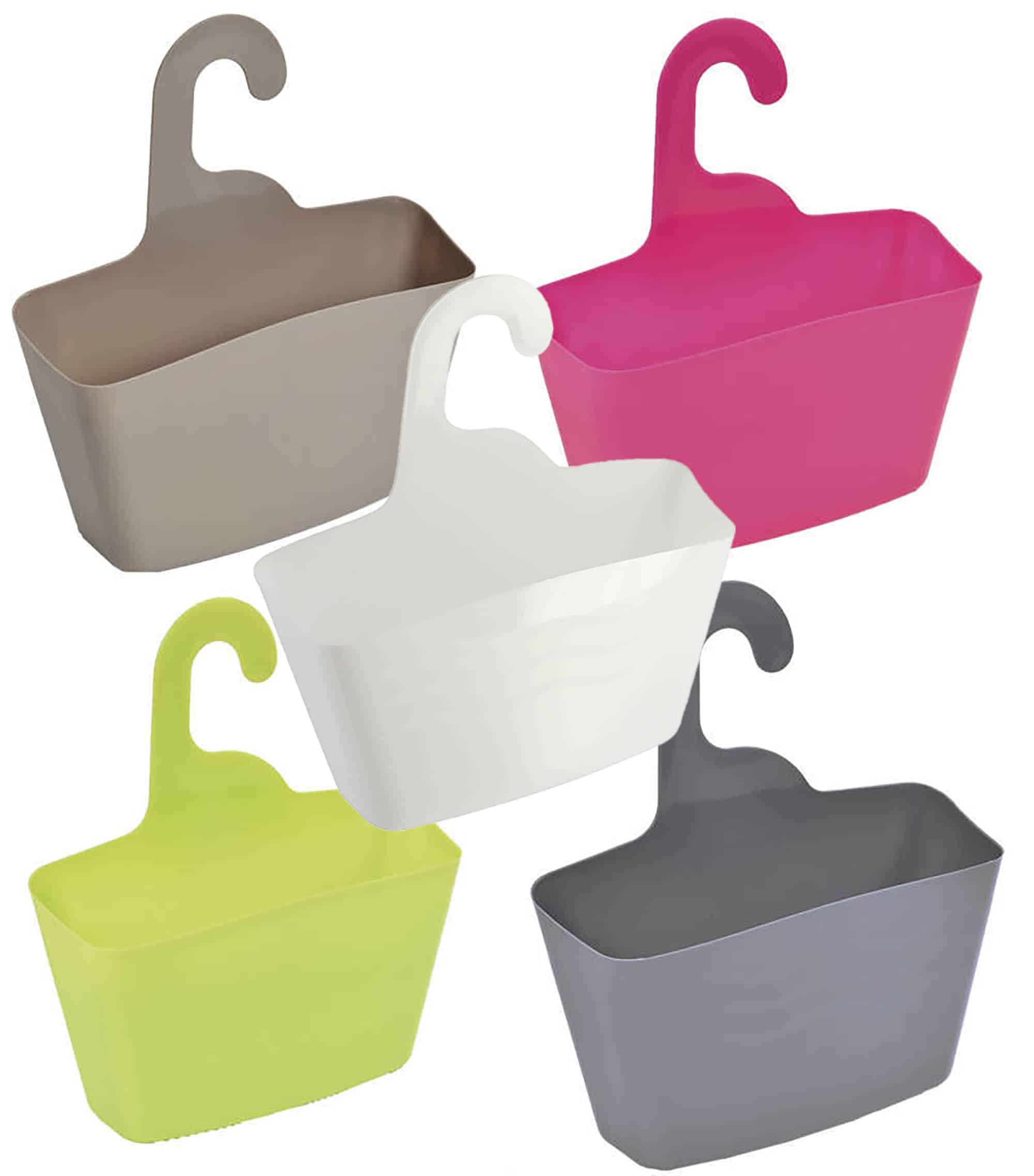 Evideco Hanging White Shower Caddy Organizer Plastic Basket Bathroom Storage & Furniture Bath Caddies