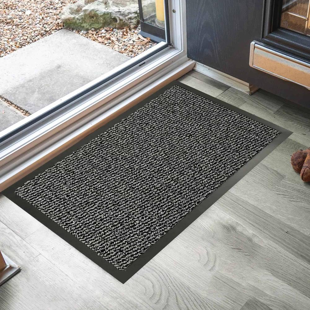 Evideco Heavy-Duty Gray Door Mat With Non-Slip Backing – 32″ X 24″ Low-Profile For Doorways Dirt Trapper Home Accessories Door Mats Indoor
