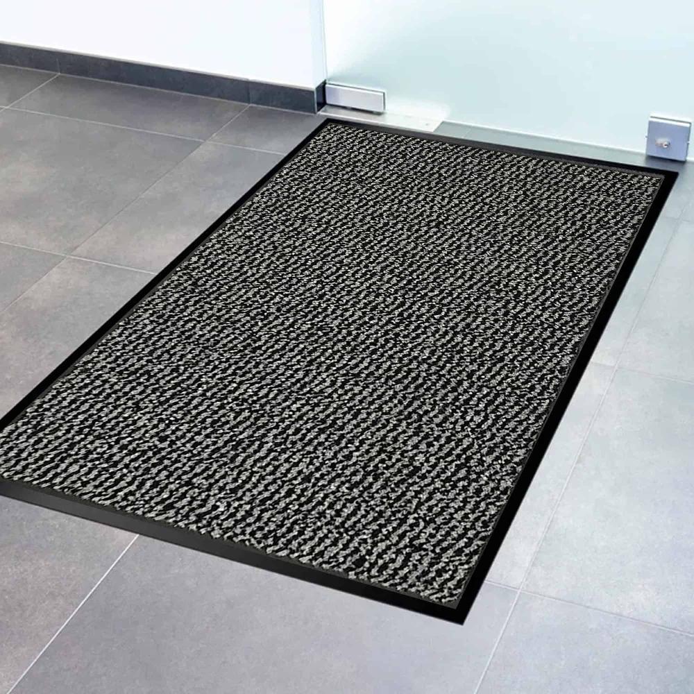 Evideco Heavy-Duty Gray Rubber Door Mat – 48″ X 32″ Non-Slip Backing Low-Profile Indoor/Outdoor Use Home Accessories Door Mats Indoor