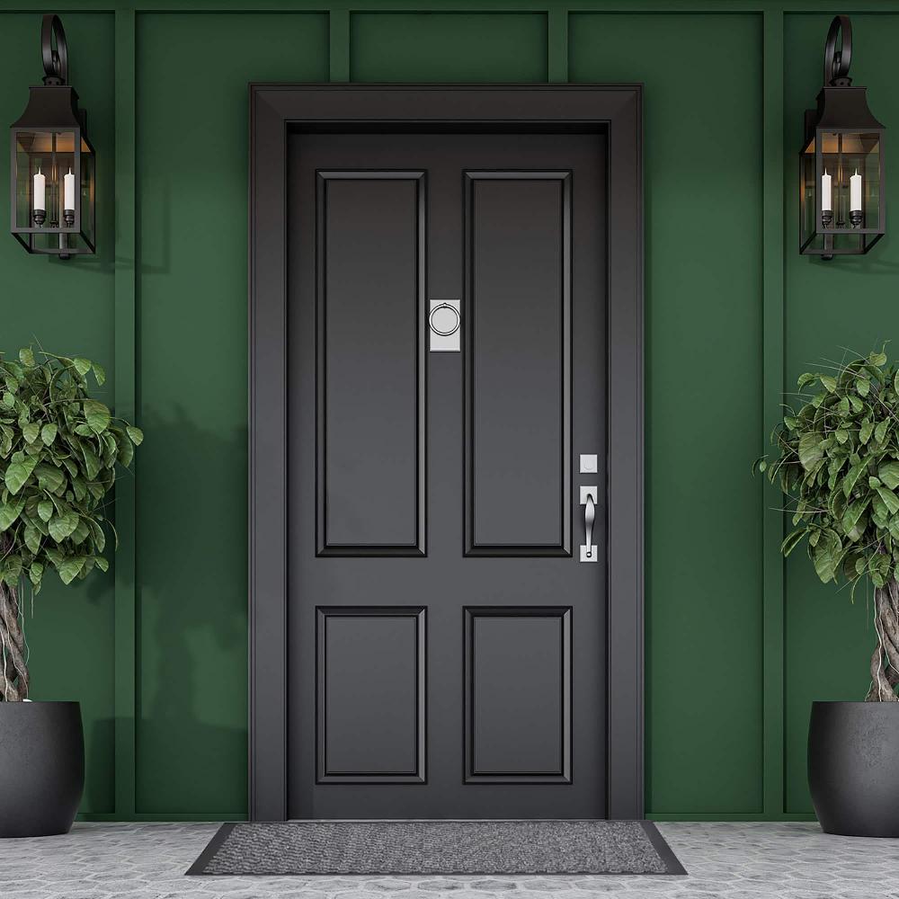 Evideco Heavy-Duty Gray Rubber Door Mat – 48″ X 32″ Non-Slip Backing Low-Profile Indoor/Outdoor Use Home Accessories Door Mats Indoor