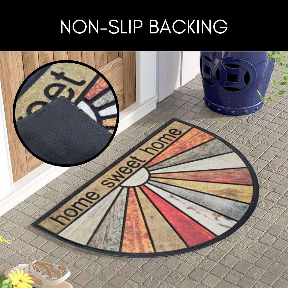 Evideco Home Sweet Home Half Round Door Mat – 30×18 Inch Rubber Outdoor Doormat – Multicolor Home Accessories Door Mats Outdoor