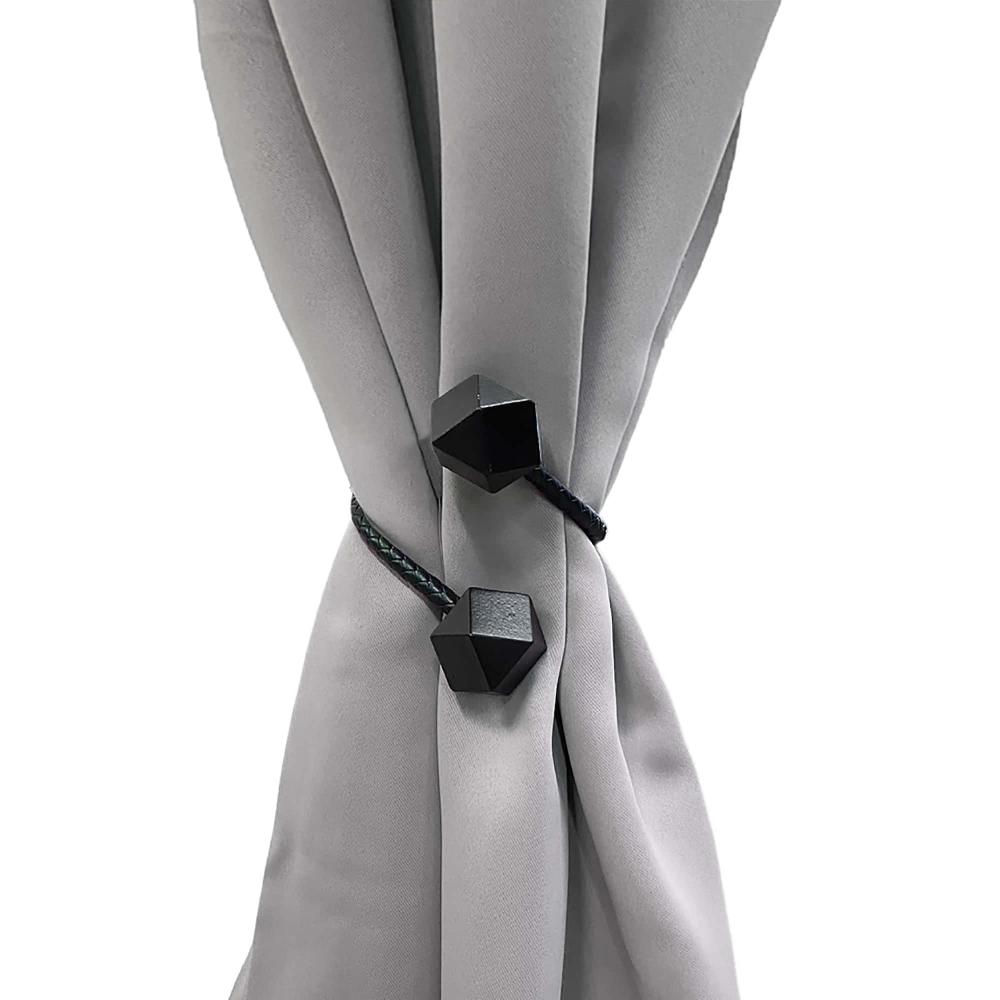 Evideco Intense Black Tieback – Flexible Design With Wooden Tips And Faux Leather Covering – Upgrade Your Home Decor Home Accessories Tie Backs & Magnets Twist Tie Backs Large Tie Backs For Window Curtains & Drapes