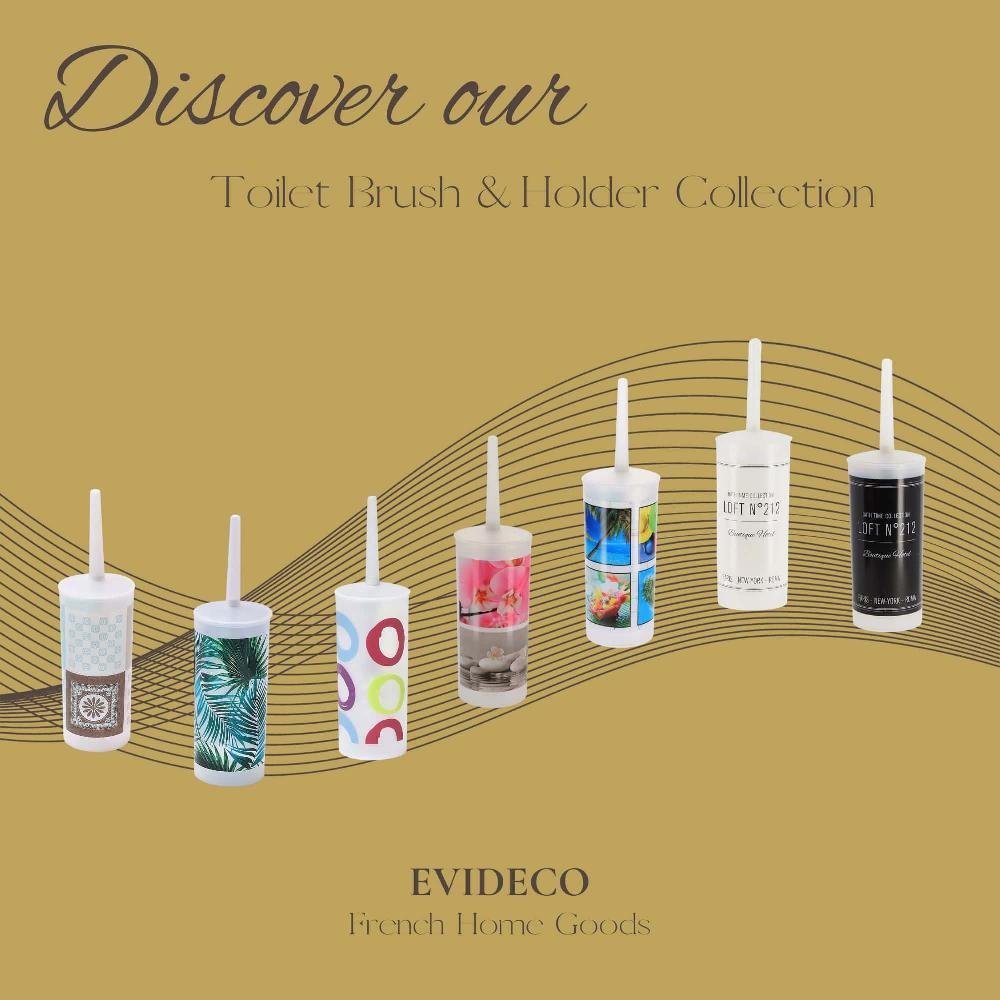 Evideco Island Toilet Brush And Holder – Decorative Plastic Bathroom Accessory Toilet Seats & Accessories Toilet Brushes