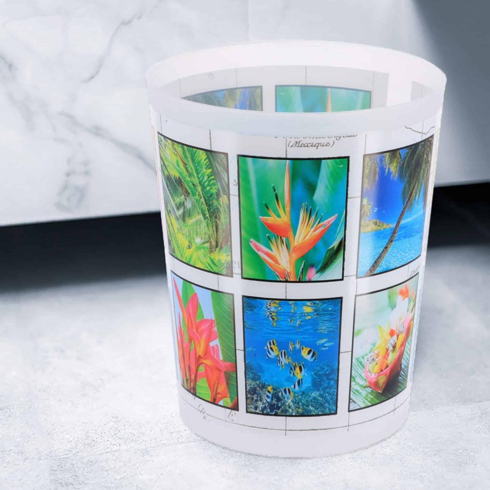 Evideco Island Waste Basket – 4.5L Decorative Plastic Trash Can For Home And Office Toilet Seats & Accessories Toilet Wastebaskets Design & Solid