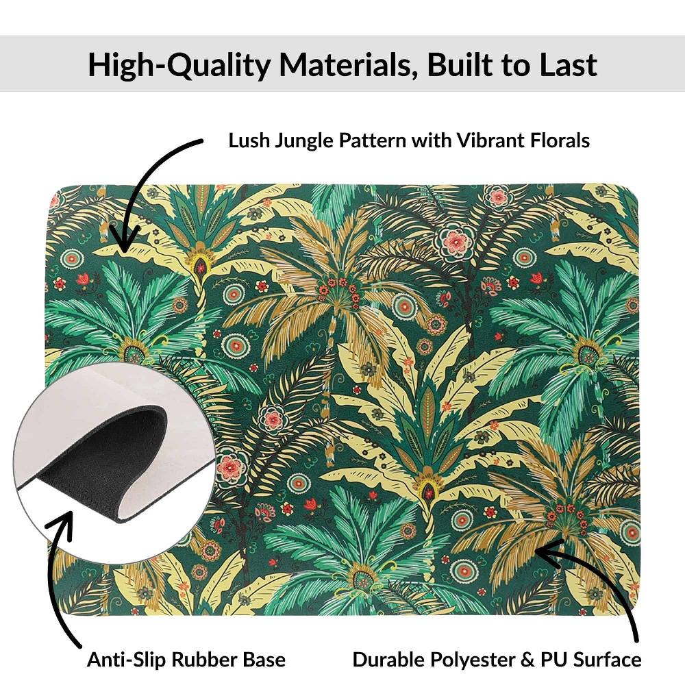 Evideco Jungle Bloom 3-Piece Bath Mat Set – Includes Standard Runner And Contour Bathroom Mats & Rugs Bath Rugs