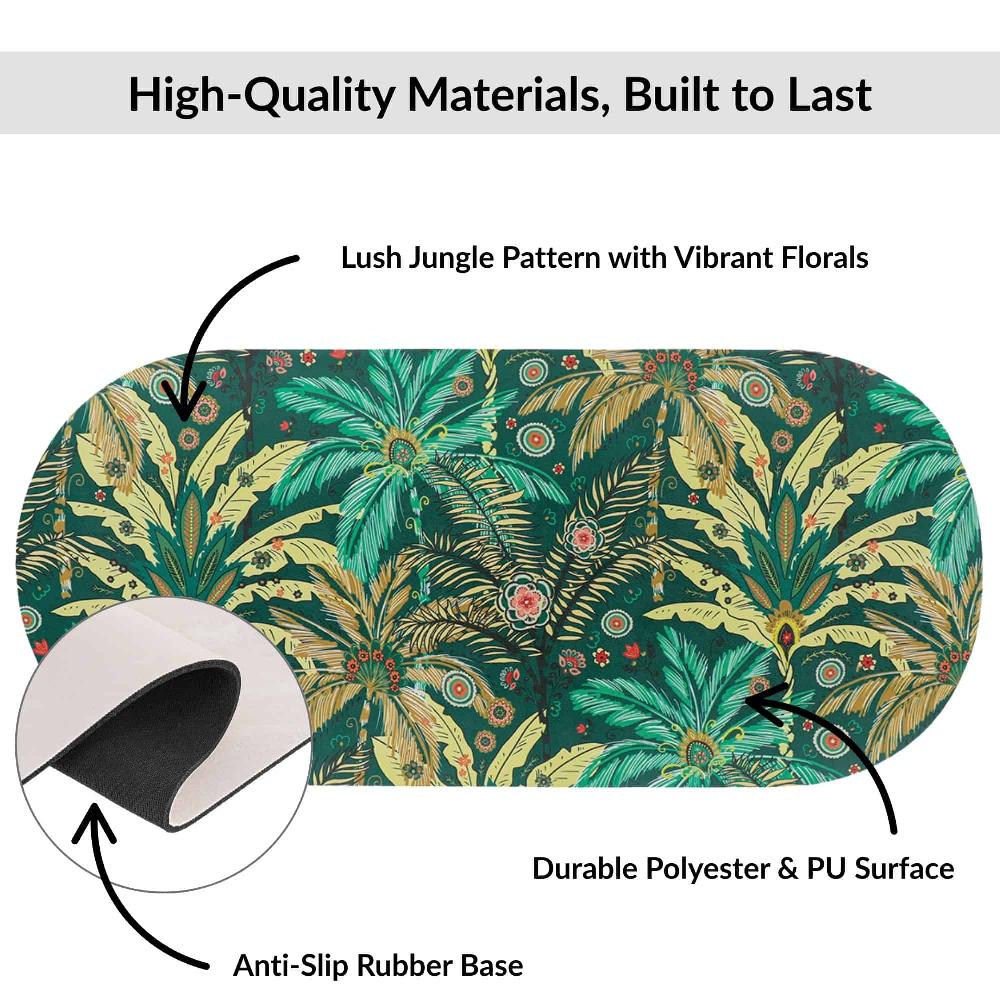 Evideco Jungle Bloom Runner Bath Mat 40×18 – Ultra Absorbent Quick Dry Rug With Anti-Slip Rubber Backing Bathroom Mats & Rugs Bath Mat Runners