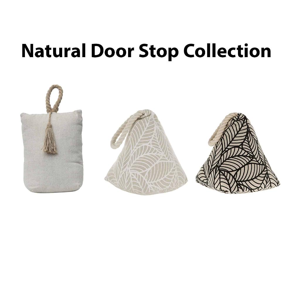 Evideco Jungle Print Cotton Weighted Bag Door Stop 2.3 Lbs White Home Accessories Door Stops