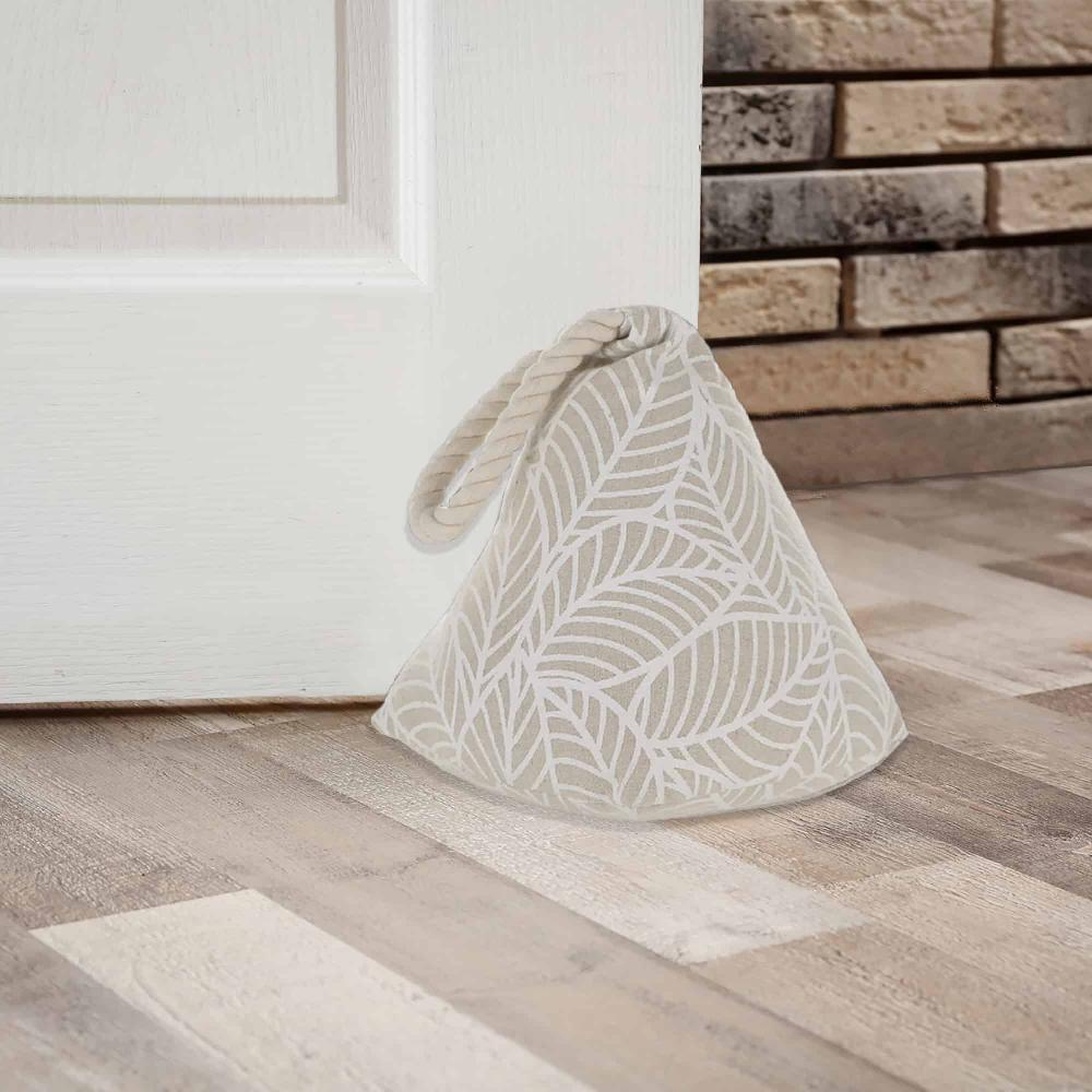 evideco Jungle Print Cotton Weighted Bag Door Stop 2.3 lbs White Home Accessories Door Stops