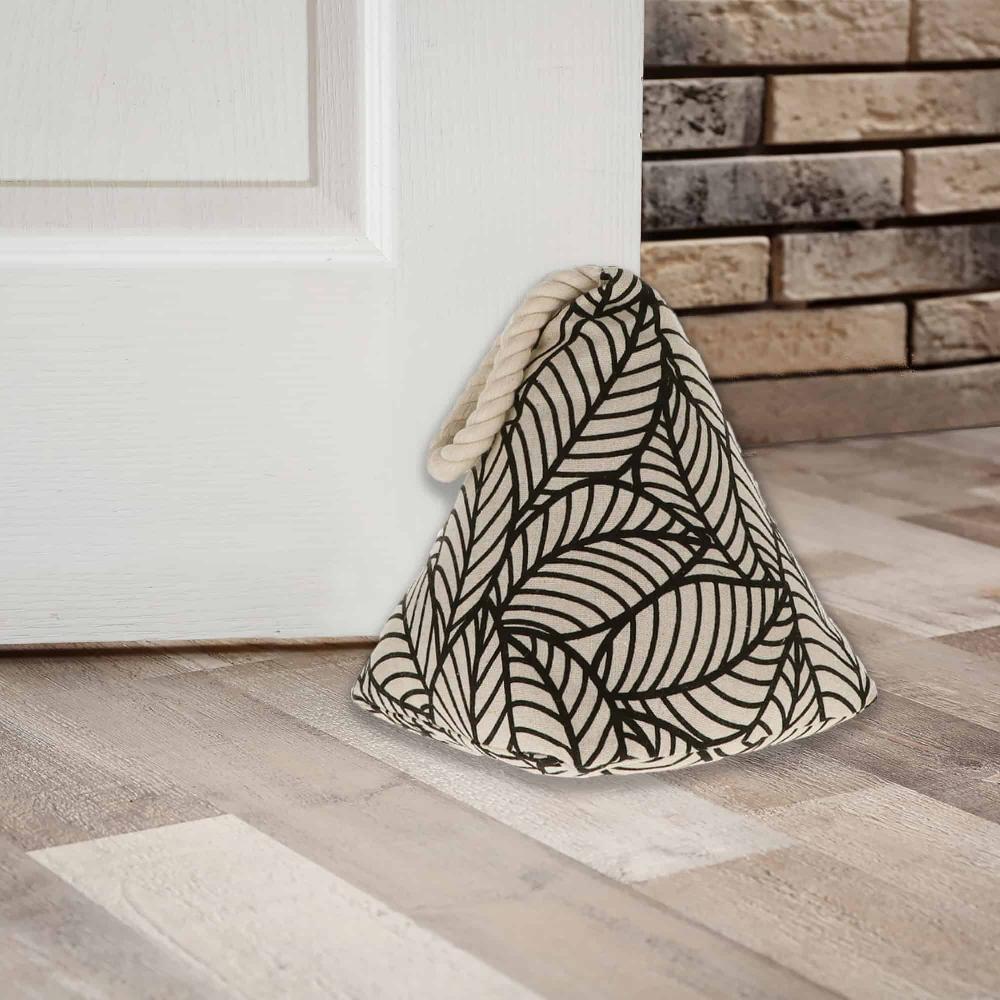 evideco Jungle Print Cotton Weighted Bag Door Stop 2.3 lbs Black Home Accessories Door Stops