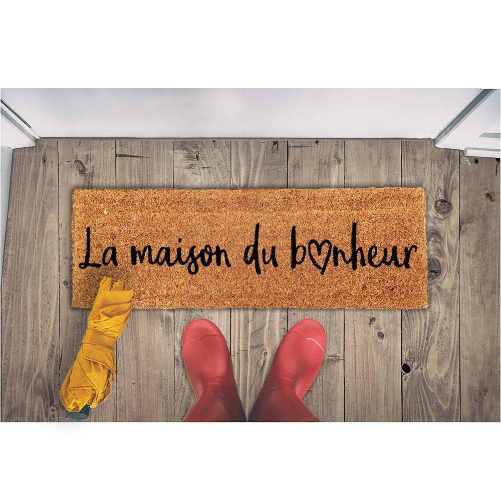 Evideco La Maison Du Bonheur 30×10 Long Sheltered Front Door Mat Coco Natural Home Accessories Door Mats