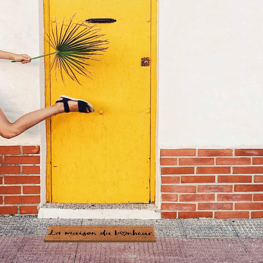 Evideco La Maison Du Bonheur 30×10 Long Sheltered Front Door Mat Coco Natural Home Accessories Door Mats