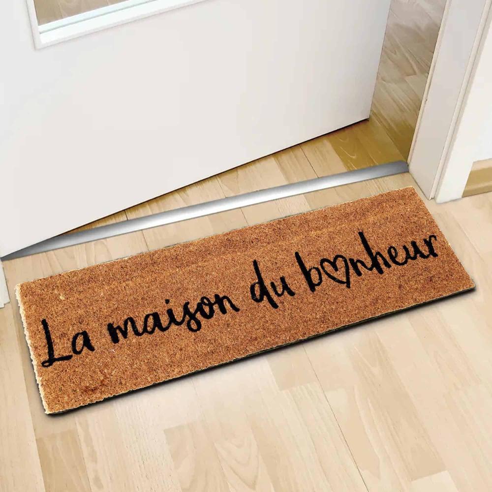 evideco La Maison du Bonheur 30×10 Long Sheltered Front Door Mat Coco Natural Home Accessories Door Mats