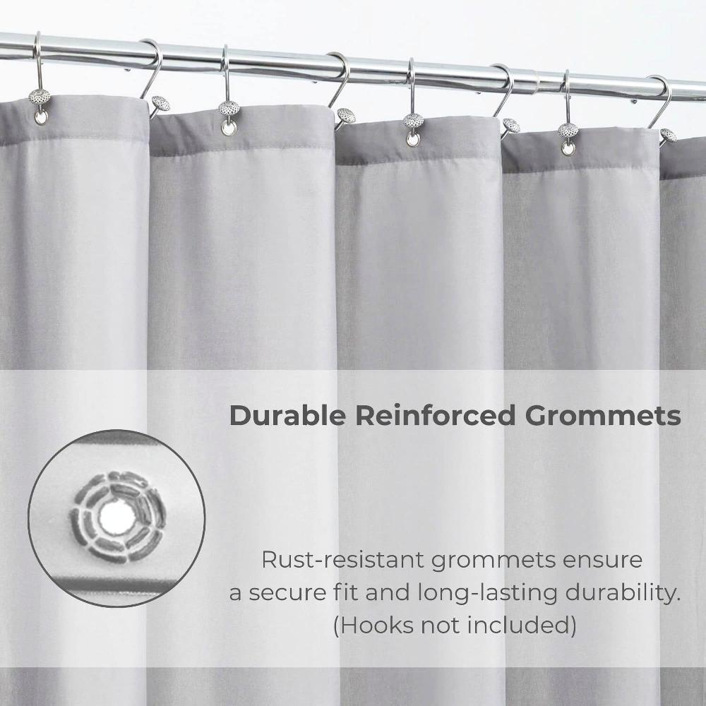 Evideco Light Gray Extra Long Waterproof Shower Curtain Liner 71×79 Inches Shower Accessories Shower Curtains