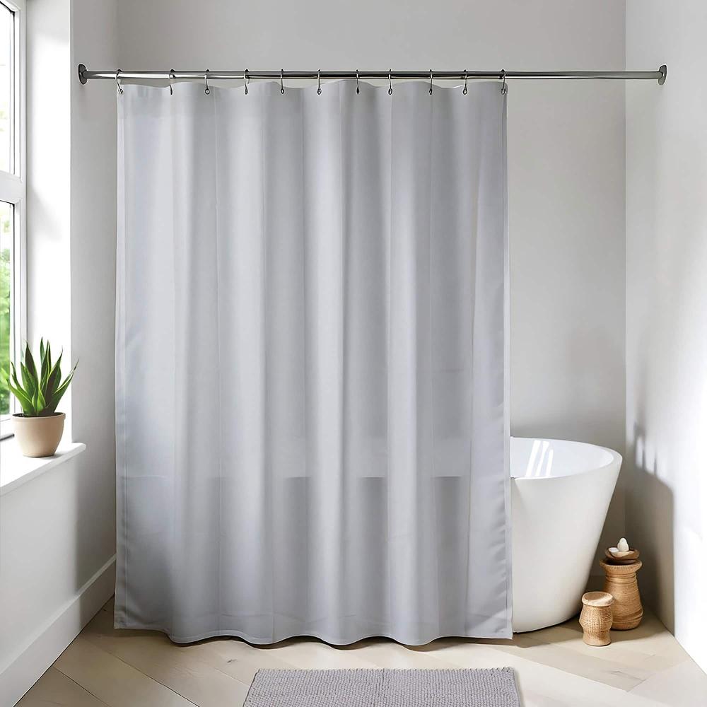 evideco Light Gray Extra Long Waterproof Shower Curtain Liner 71×79 Inches Shower Accessories Shower Curtains