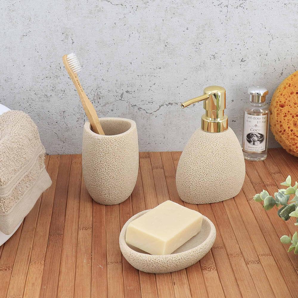 Evideco Luxurious Sea Sponge Inspired Hand Soap Dispenser – Elegant Container With Golden Pump For Liquid Soap 7 Fl Oz Bathroom Accessories Soap & Lotion Dispensers