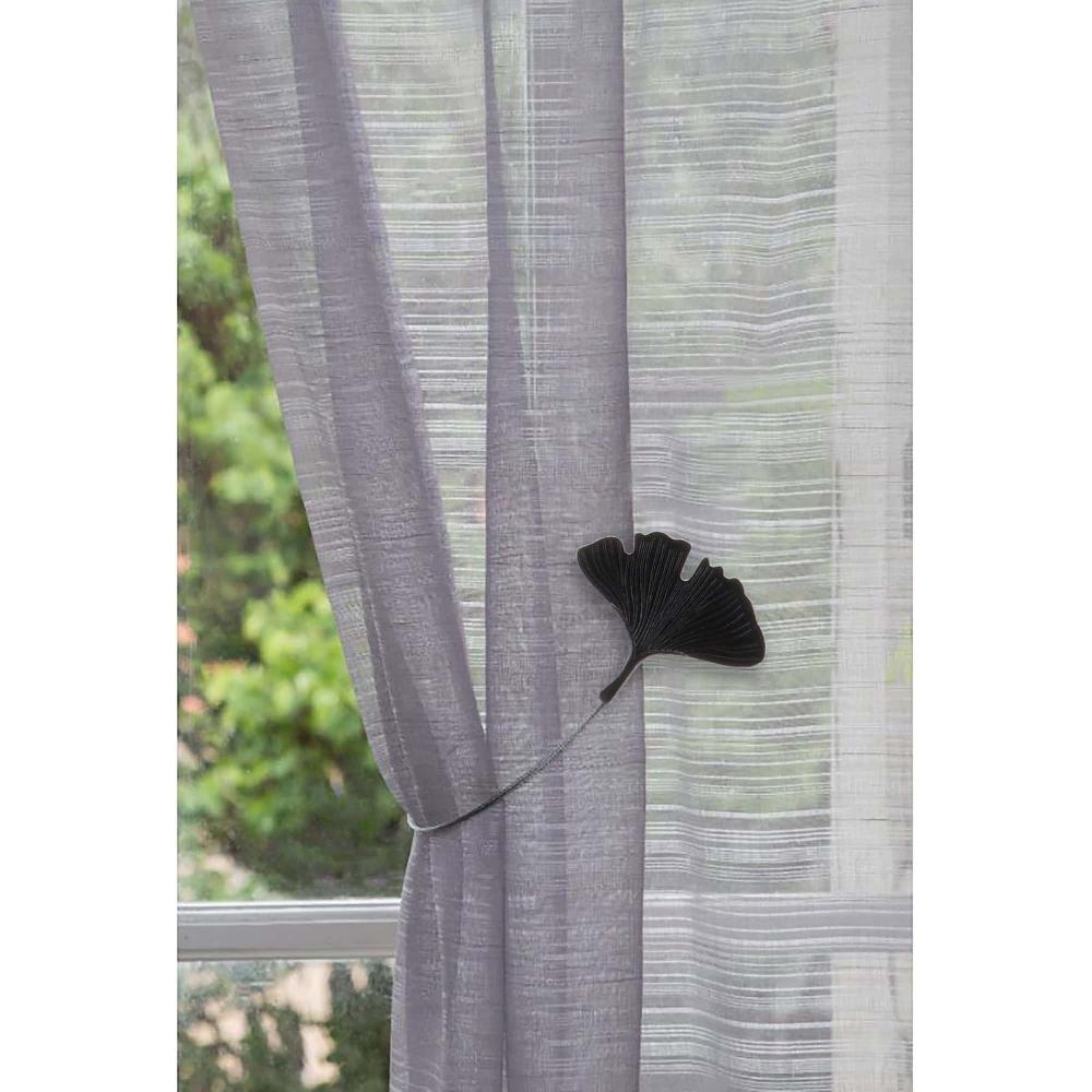 Evideco Magnetic Curtain Tieback With Black Metal Ginkgo Leaf Design: Modern Elegance For Curtains And Drapes Home Accessories Tie Backs & Magnets