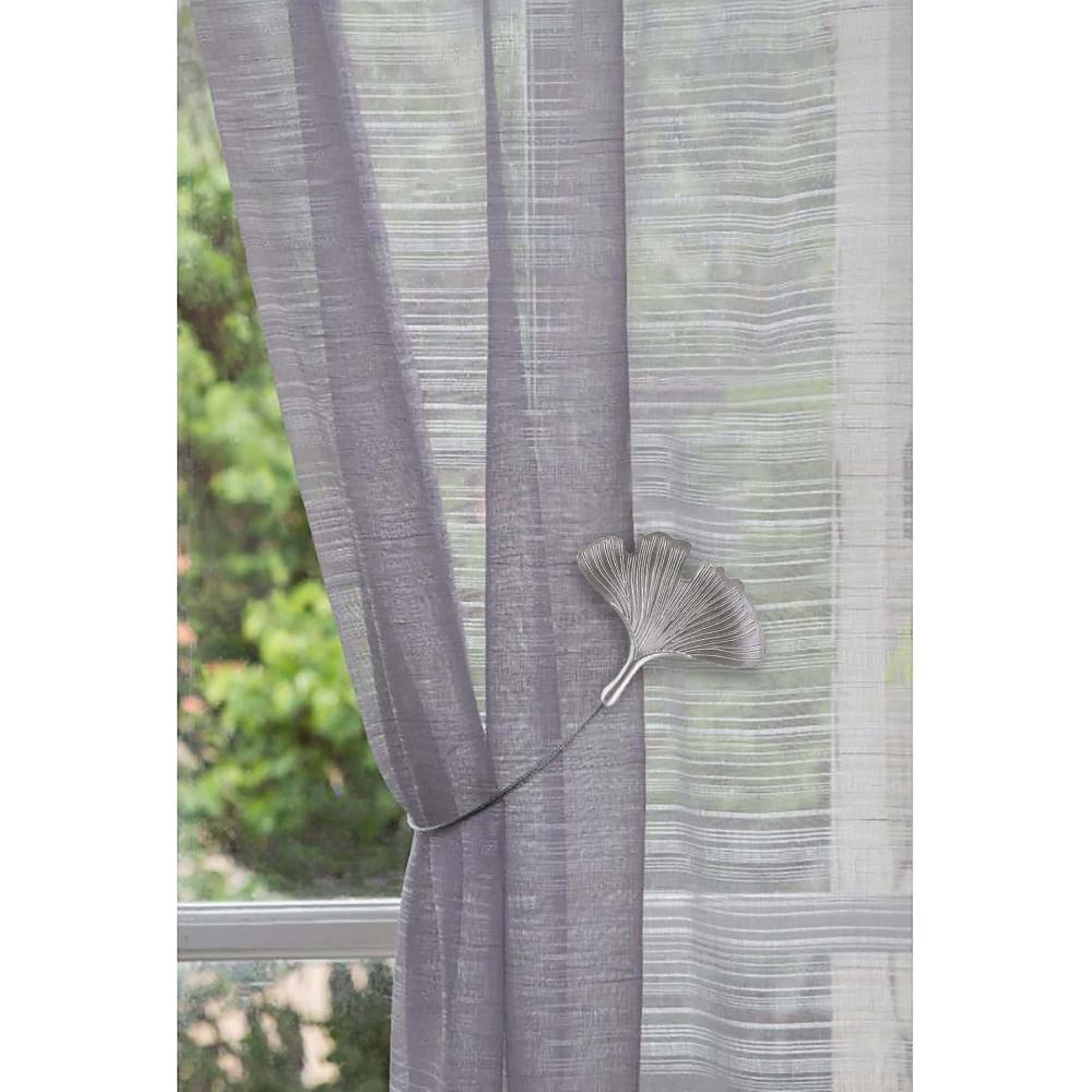 Evideco Magnetic Curtain Tieback With Silver Metal Ginkgo Leaf Design: Stylish Accessory For Curtains And Drapes Home Accessories Tie Backs & Magnets