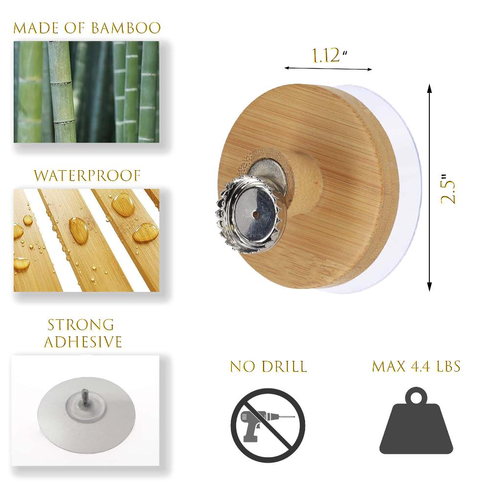Evideco Magnetic Soap Holder Bamboo Wall Mounted Adhesive Bathroom Accessories Soap Dishes
