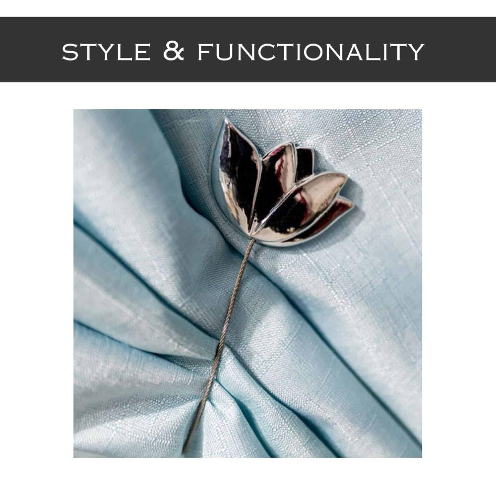 Evideco Magnetic Tulip Curtain Tieback – Elegant Resin Design With Strong Magnet – Chrome Home Accessories Tie Backs & Magnets Magnetic Tie Backs Small Tie Backs For Window Sheers