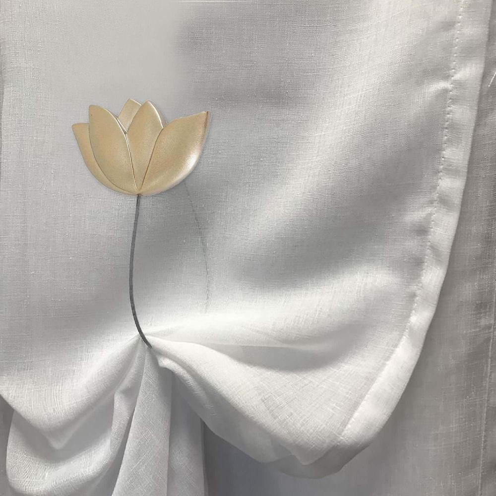 Evideco Magnetic Tulip Curtain Tieback – Elegant Resin Design With Strong Magnet – Gold Home Accessories Tie Backs & Magnets Magnetic Tie Backs Small Tie Backs For Window Sheers