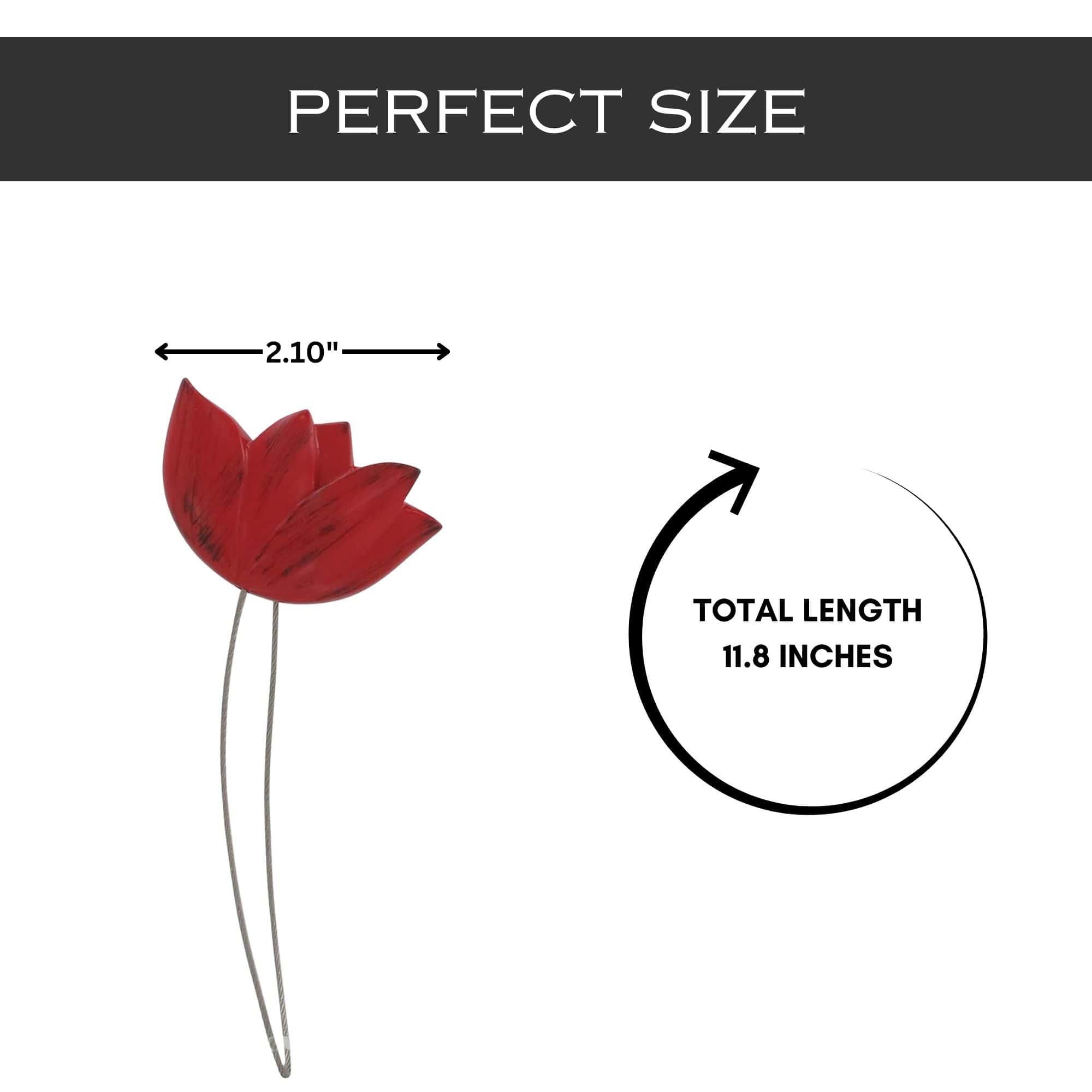 Evideco Magnetic Tulip Curtain Tieback – Elegant Resin Design With Strong Magnet – Red/Black Home Accessories Tie Backs & Magnets Magnetic Tie Backs Small Tie Backs For Window Sheers