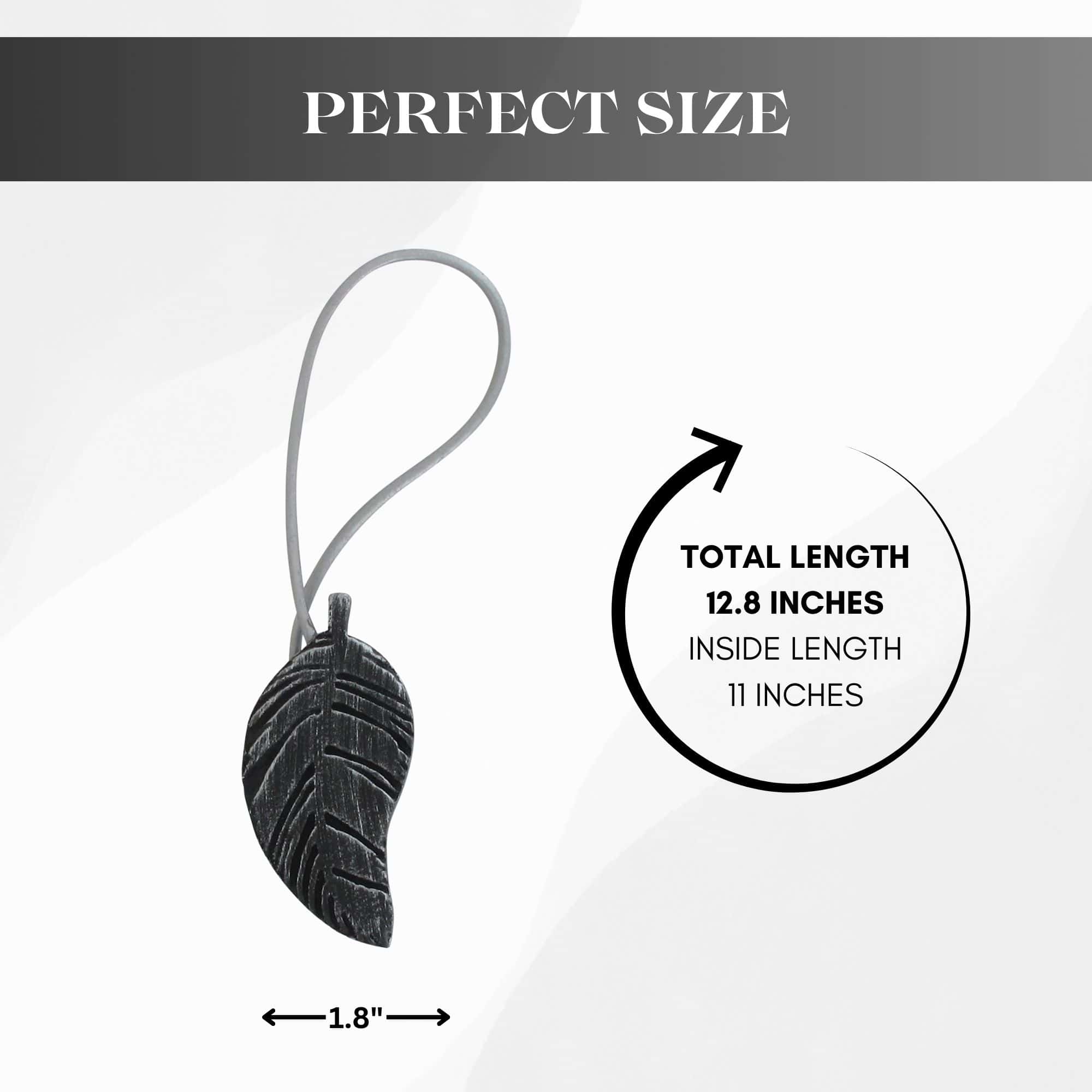 Evideco Magnetic Wooden Leaf Curtain Tieback – Black/Silver Home Accessories Tie Backs & Magnets Magnetic Tie Backs Small Tie Backs For Window Sheers