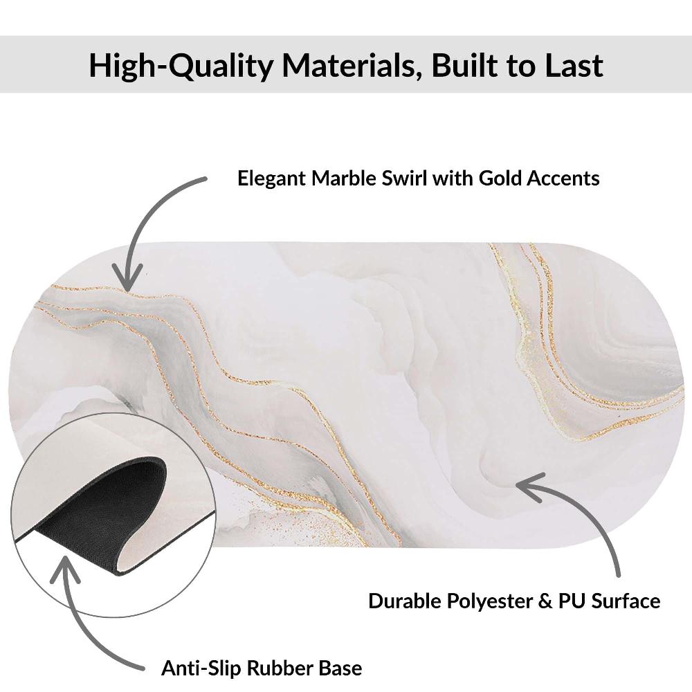 Evideco Marble Vein Runner Bath Mat 40×18 – Ultra Absorbent Quick Dry Rug With Anti-Slip Rubber Backing Bathroom Mats & Rugs Bath Mat Runners