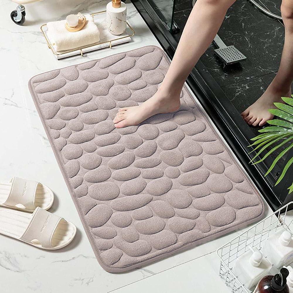 Evideco Memory Foam Bath Mat Taupe Pebble Design 32×20 Bathroom Mats & Rugs Bath Rugs