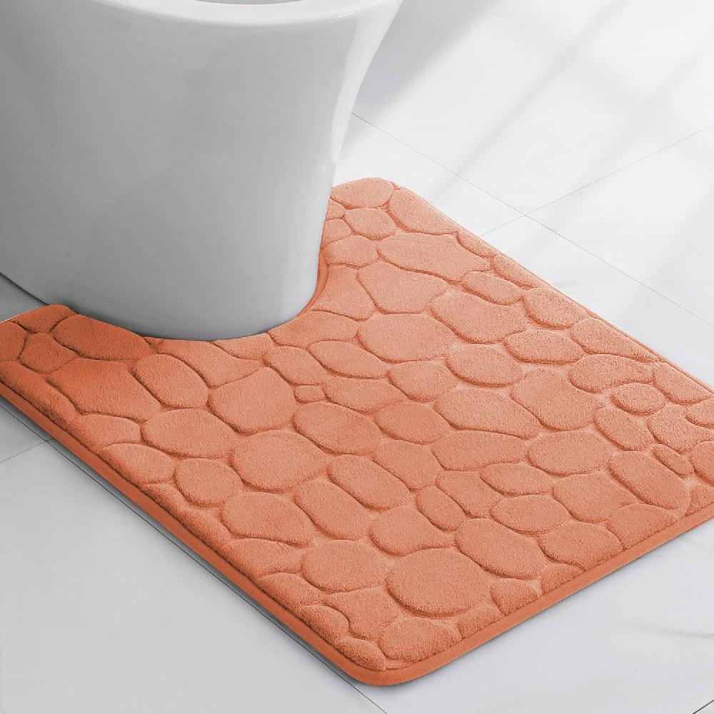 evideco Memory Foam Contour Bath Mat Copper Pebble Design 18×20 Bathroom Mats & Rugs Toilet Contour Rugs