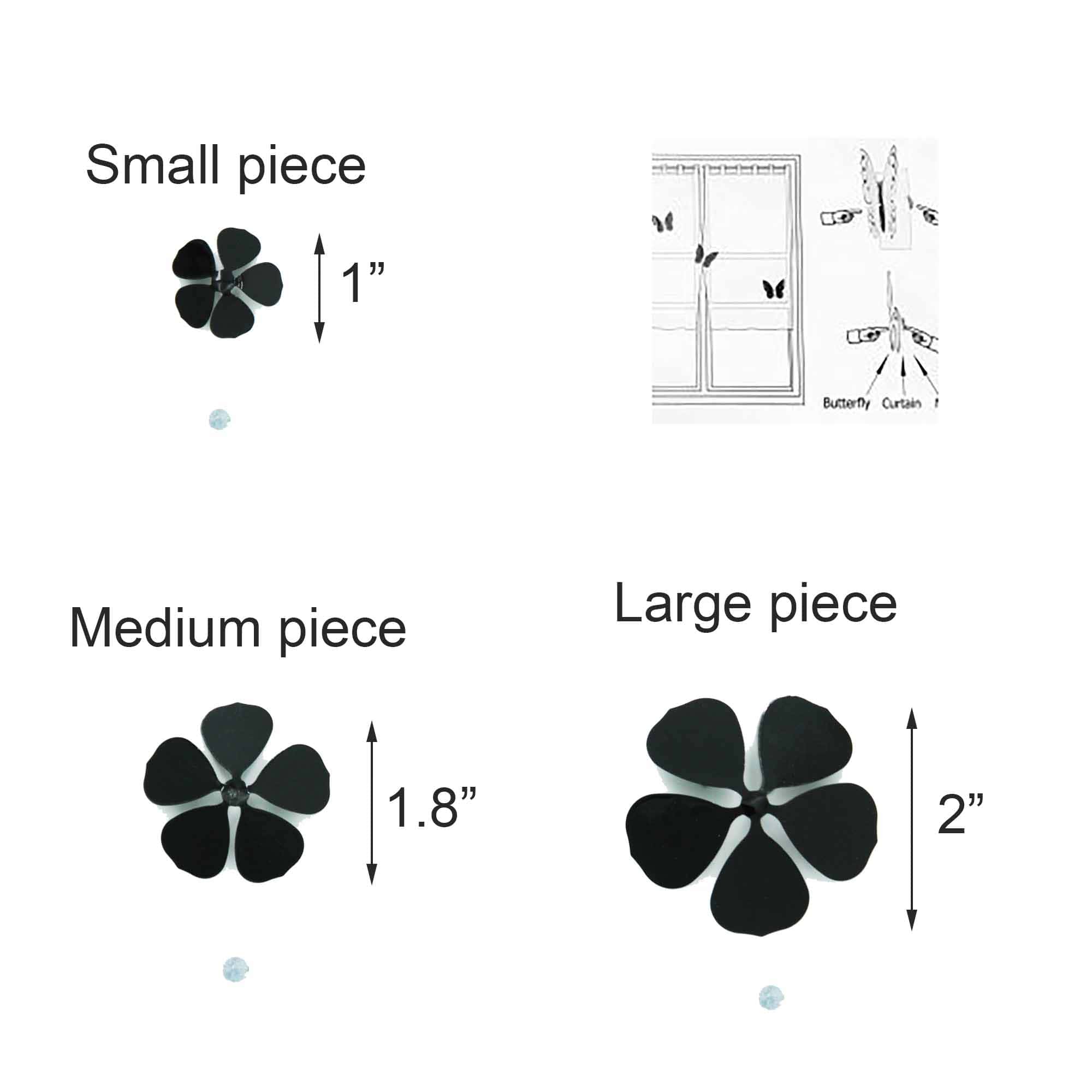 Evideco Metal Flower With Magnet Floral 6 Pieces Home Accessories Tie Backs & Magnets Flower Magnets