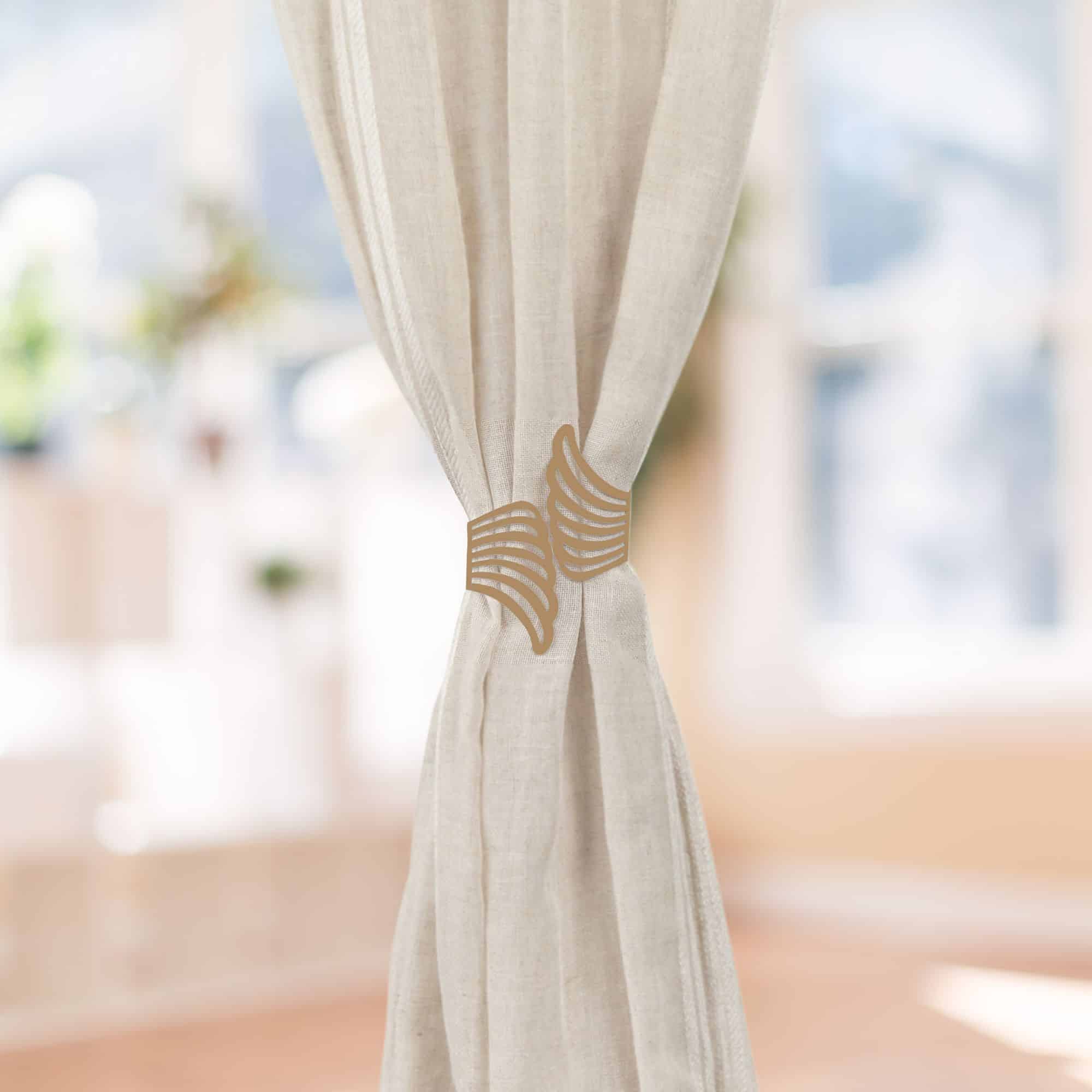 Evideco Metal Wings Curtain Tieback – Elegant And Durable Design – Gold Home Accessories Tie Backs & Magnets Cuff Tie Backs Small Tie Backs For Window Sheers